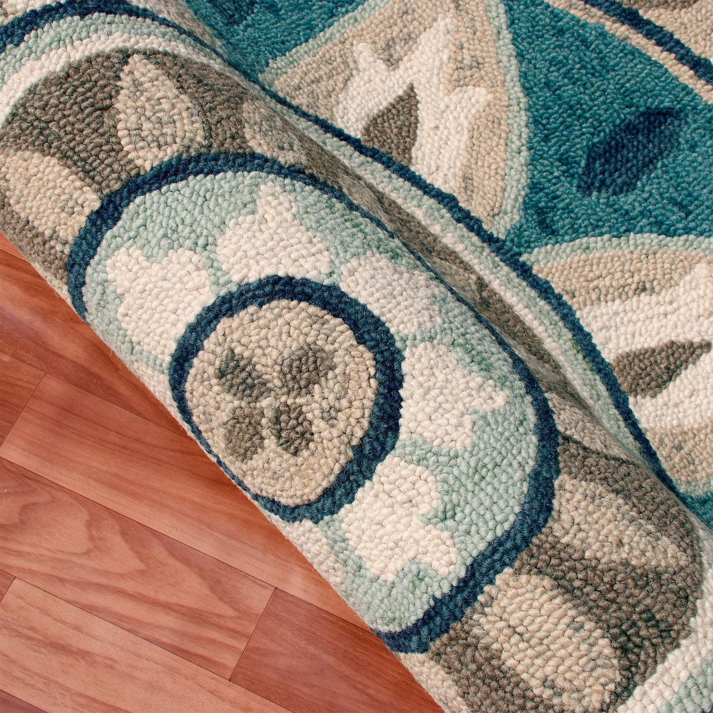 Dazzle-82264 Contemporary Hand-Tufted Ivory/Blue Cotton Indoor Area Rug - LR Home