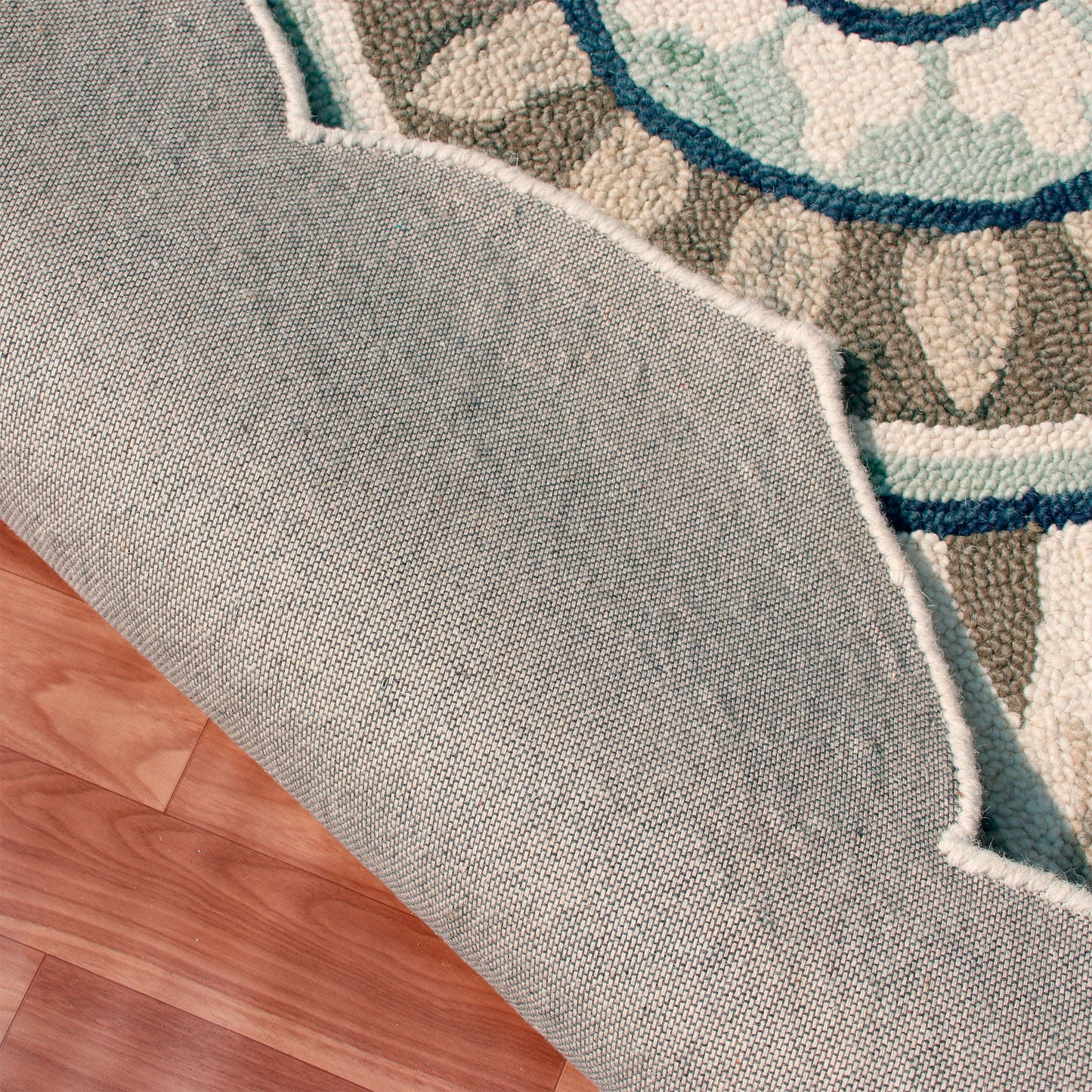 DAZZL-82264 Bohemian/Eclectic Hand-Tufted Aqua Blue/Gray Wool Indoor Area Rugs - LR Home