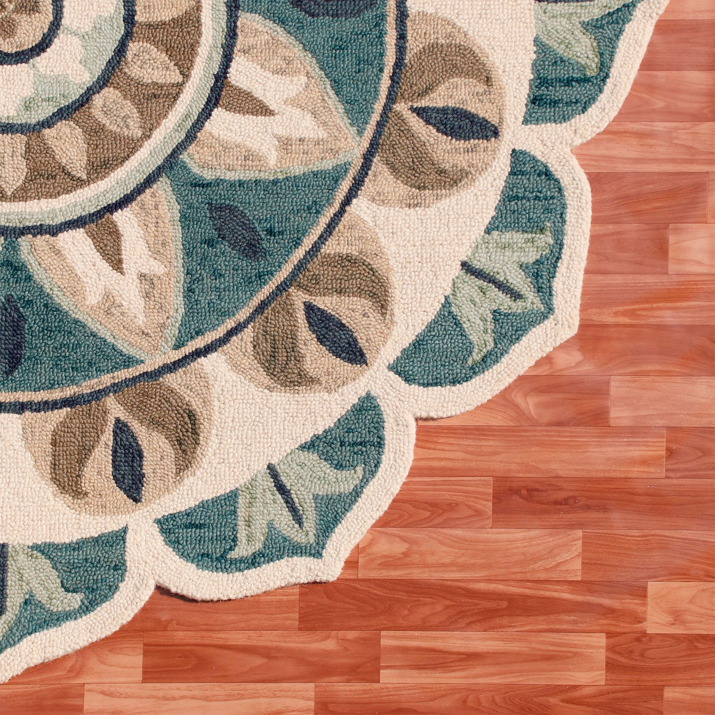 DAZZL-82264 Bohemian/Eclectic Hand-Tufted Aqua Blue/Gray Wool Indoor Area Rugs - LR Home