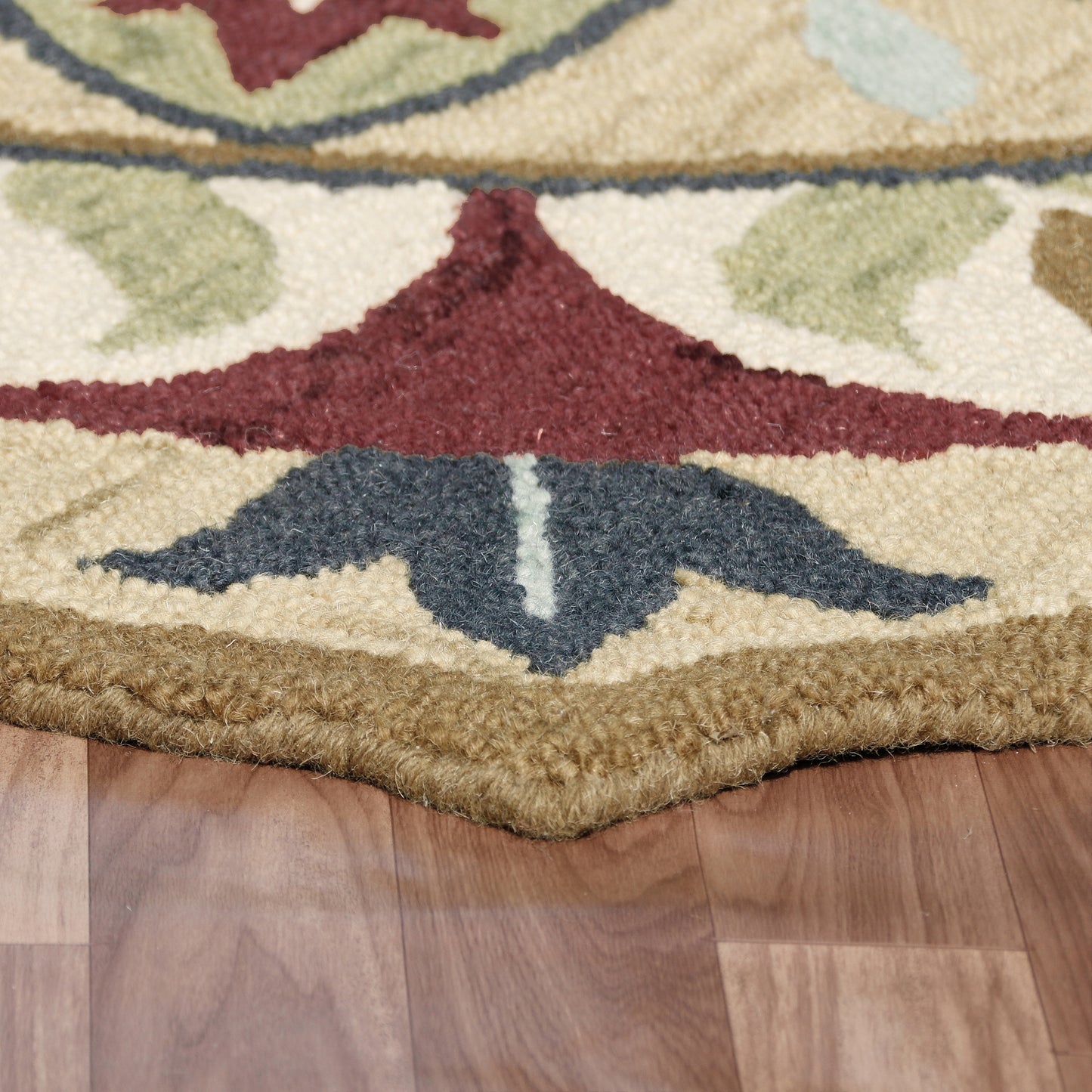 Dazzle-82265 Contemporary Hand-Tufted Red/Beige Cotton Indoor Area Rug - LR Home