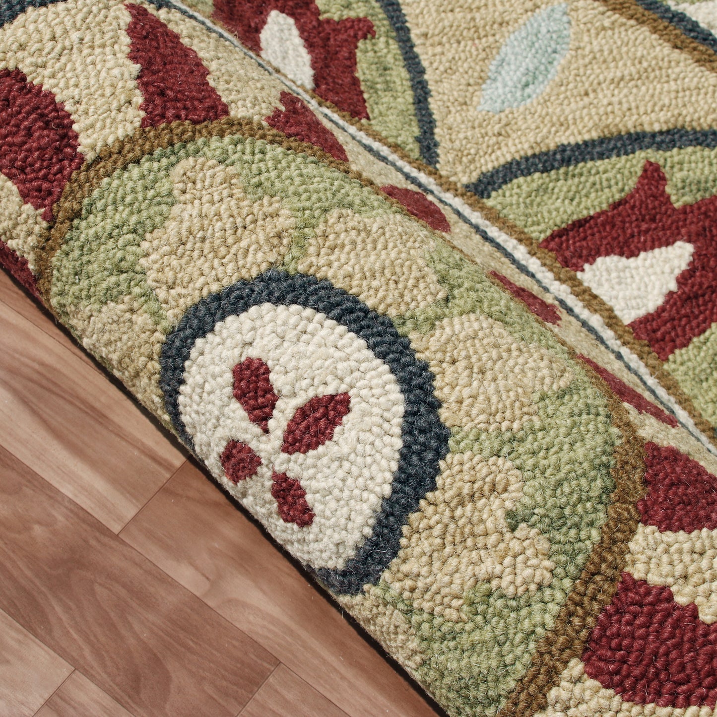 Dazzle-82265 Contemporary Hand-Tufted Red/Beige Cotton Indoor Area Rug - LR Home