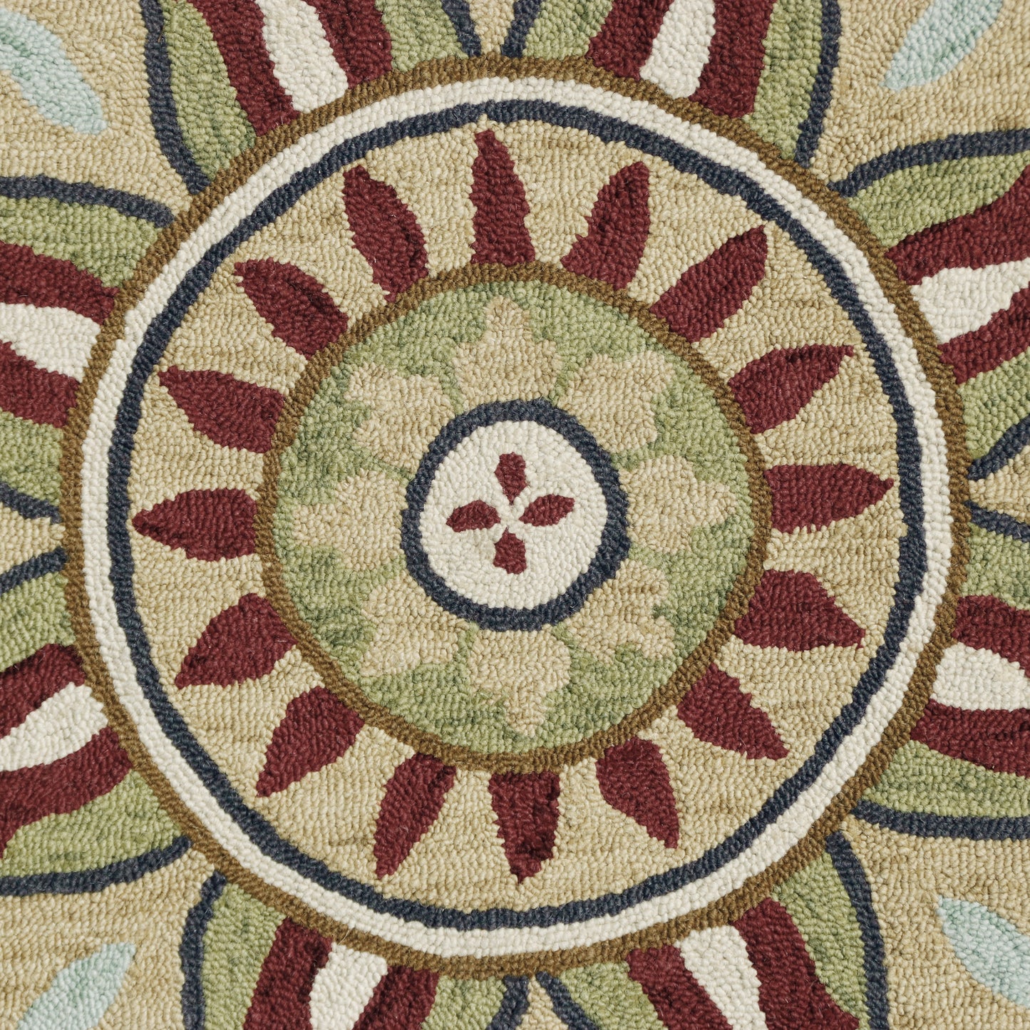 Dazzle-82265 Contemporary Hand-Tufted Red/Beige Cotton Indoor Area Rug - LR Home
