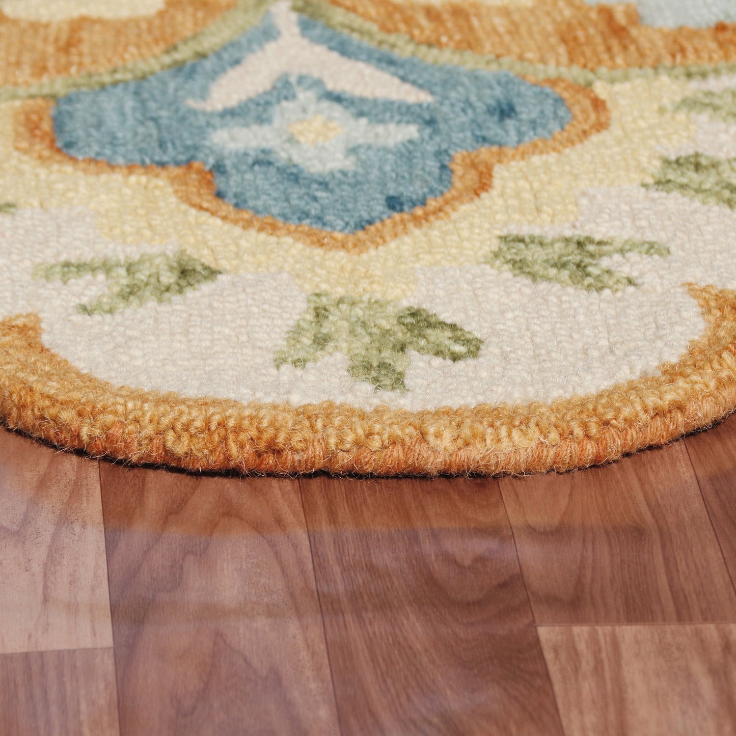 Dazzle-82266 Contemporary Hand-Tufted Orange/Blue Cotton Indoor Area Rug - LR Home