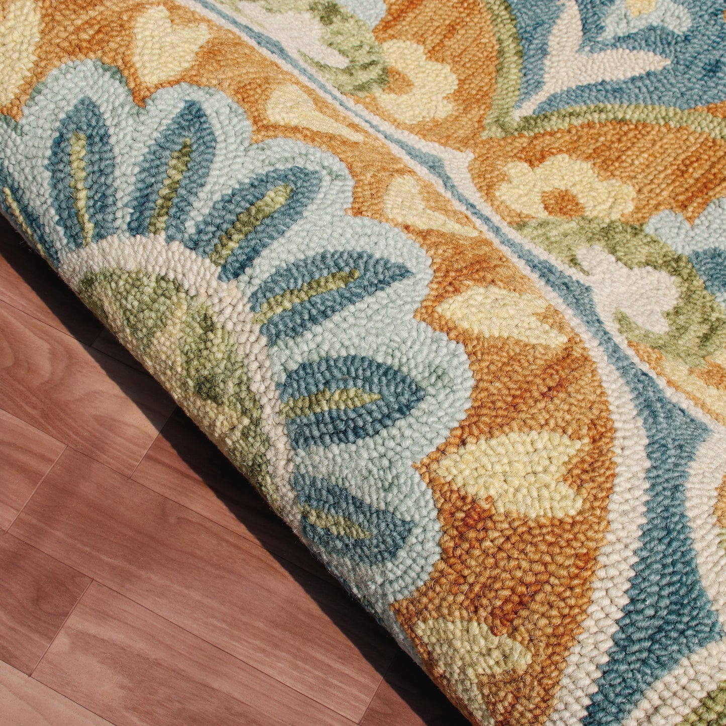 Dazzle-82266 Contemporary Hand-Tufted Orange/Blue Cotton Indoor Area Rug - LR Home