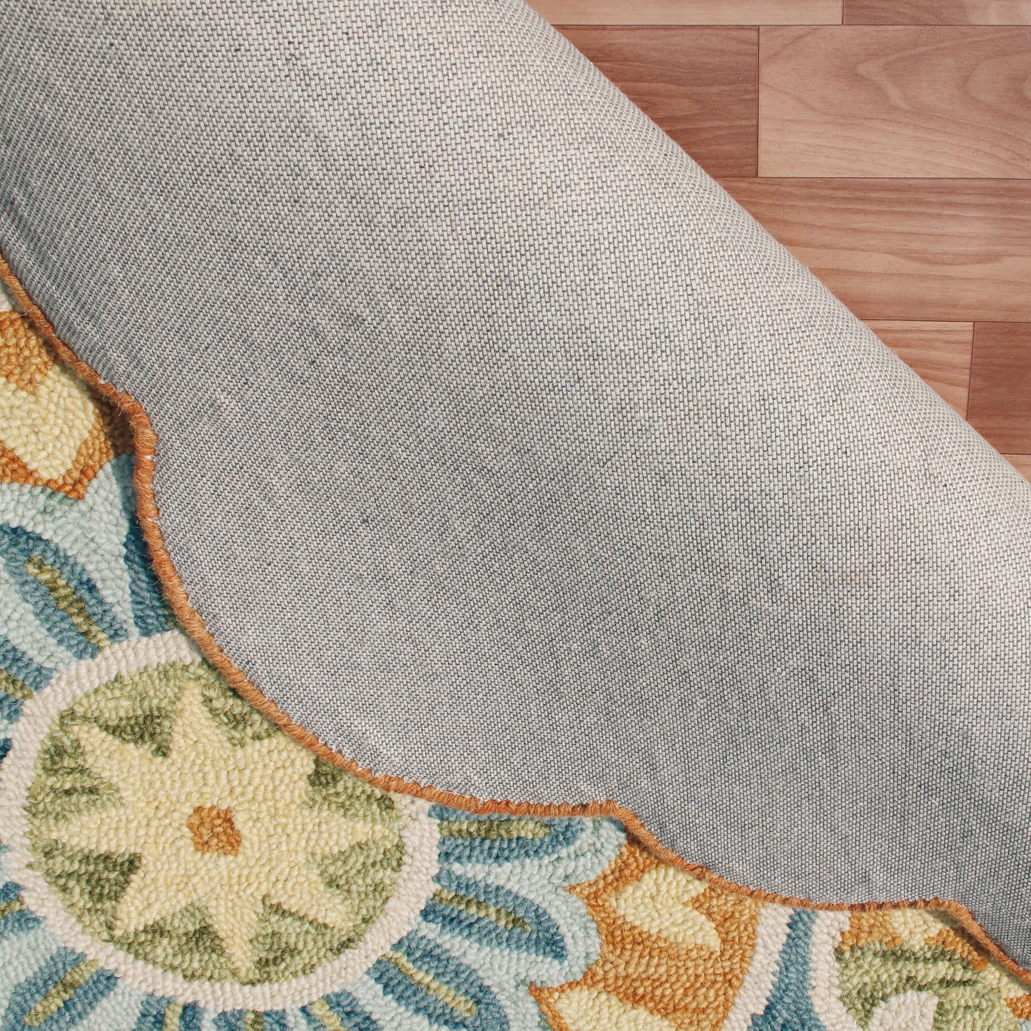 Dazzle-82266 Contemporary Hand-Tufted Orange/Blue Cotton Indoor Area Rug - LR Home
