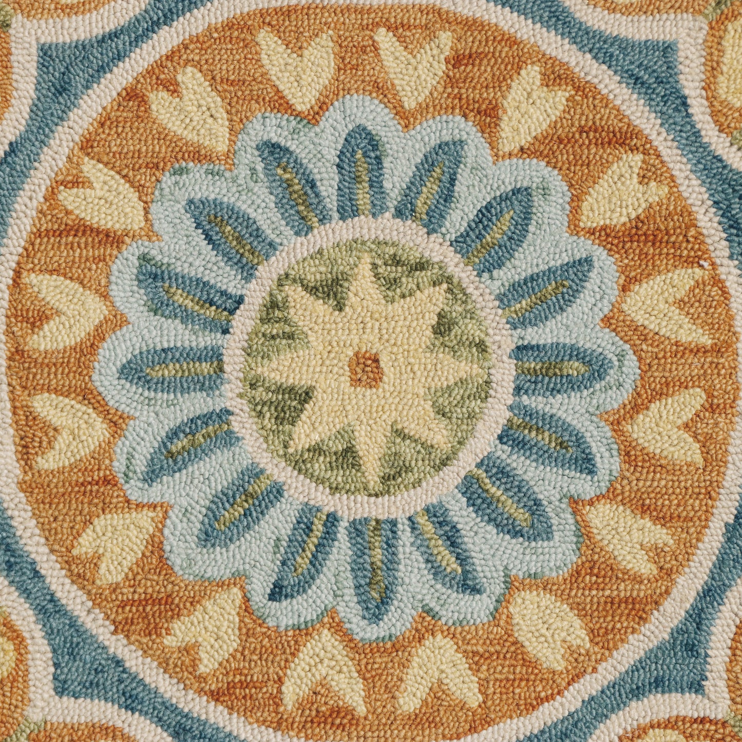 Dazzle-82266 Contemporary Hand-Tufted Orange/Blue Cotton Indoor Area Rug - LR Home