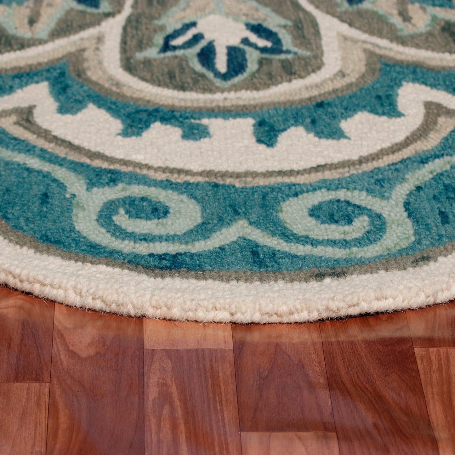 DAZZL-82267 Bohemian/Eclectic Hand-Tufted Blue/Gray Wool Indoor Area Rugs - LR Home