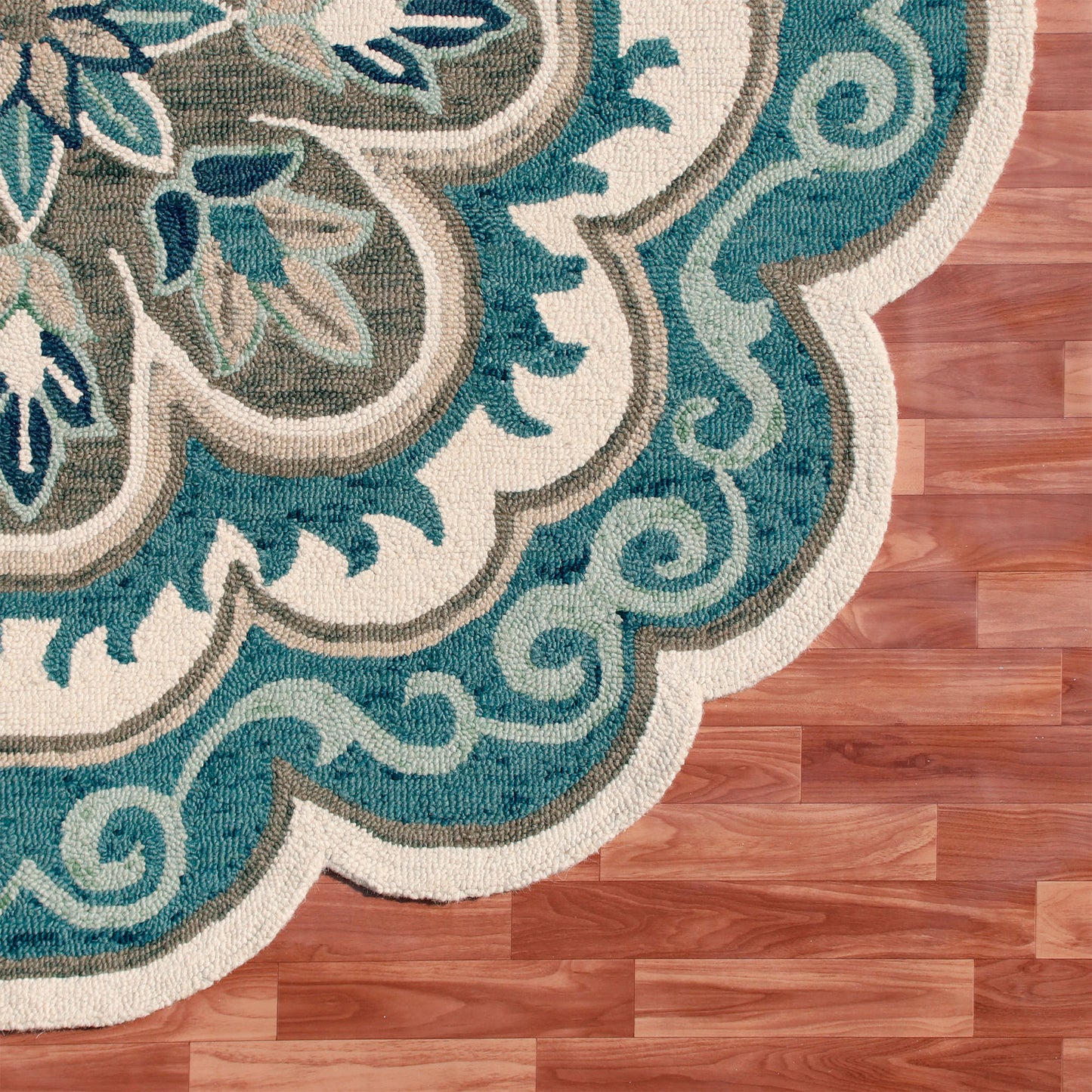 DAZZL-82267 Bohemian/Eclectic Hand-Tufted Blue/Gray Wool Indoor Area Rugs - LR Home