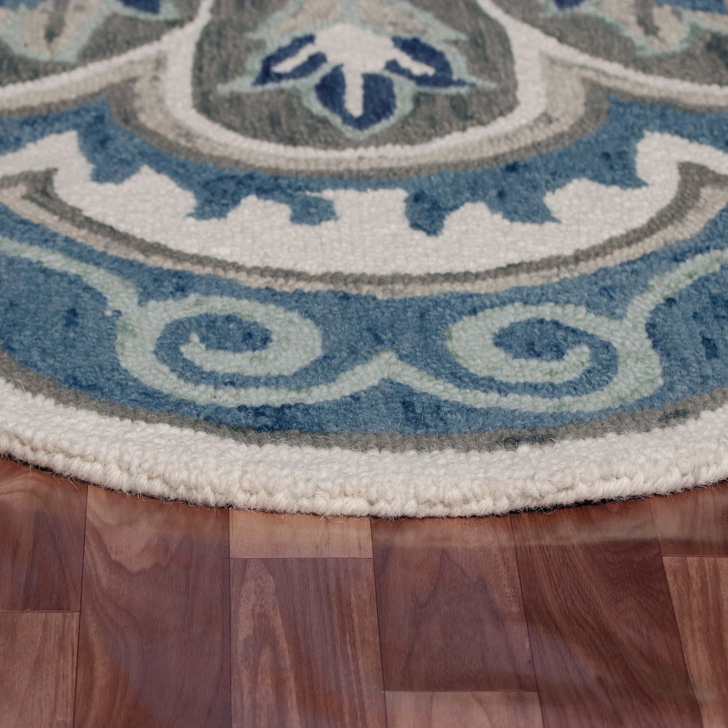 Dazzle-82267 Contemporary Hand-Tufted Ivory/Blue Cotton Indoor Area Rug - LR Home