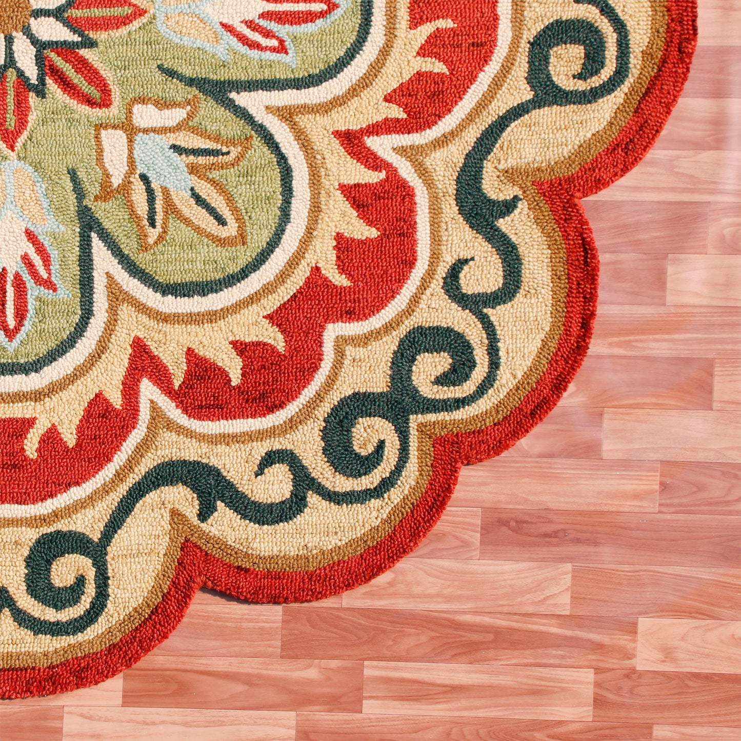 DAZZL-82267 Bohemian/Eclectic Hand-Tufted Rust/Gold Wool Indoor Area Rugs - LR Home