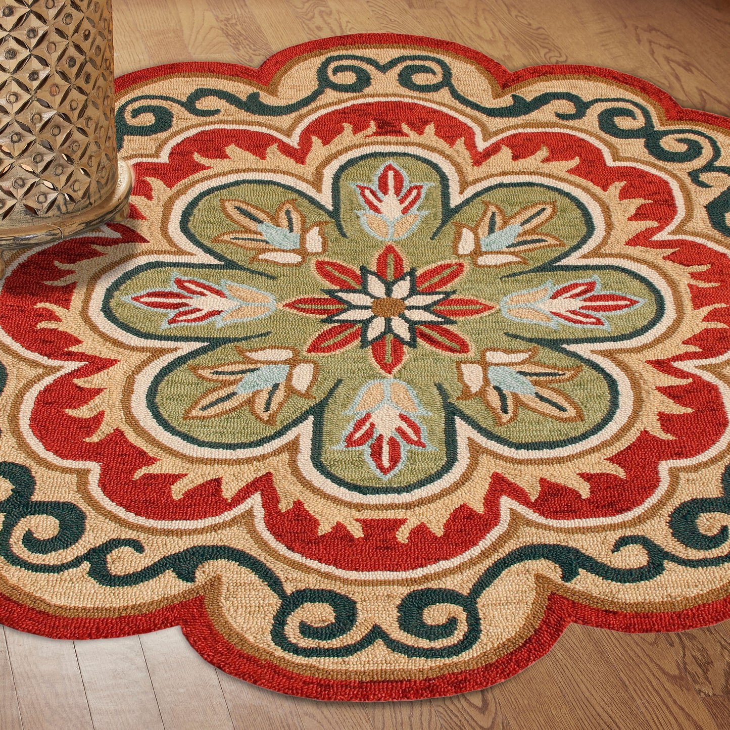DAZZL-82267 Bohemian/Eclectic Hand-Tufted Rust/Gold Wool Indoor Area Rugs - LR Home
