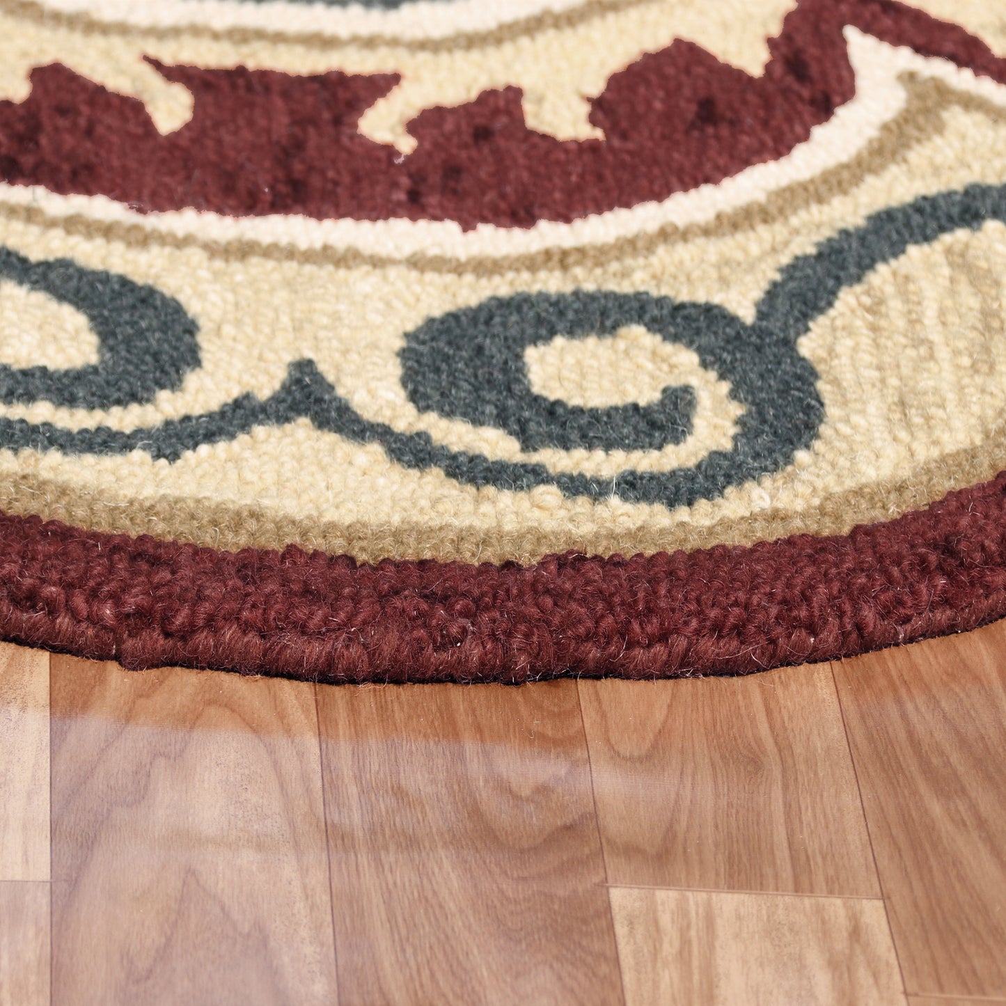 Dazzle-82268 Contemporary Hand-Tufted Red/Beige Cotton Indoor Area Rug - LR Home