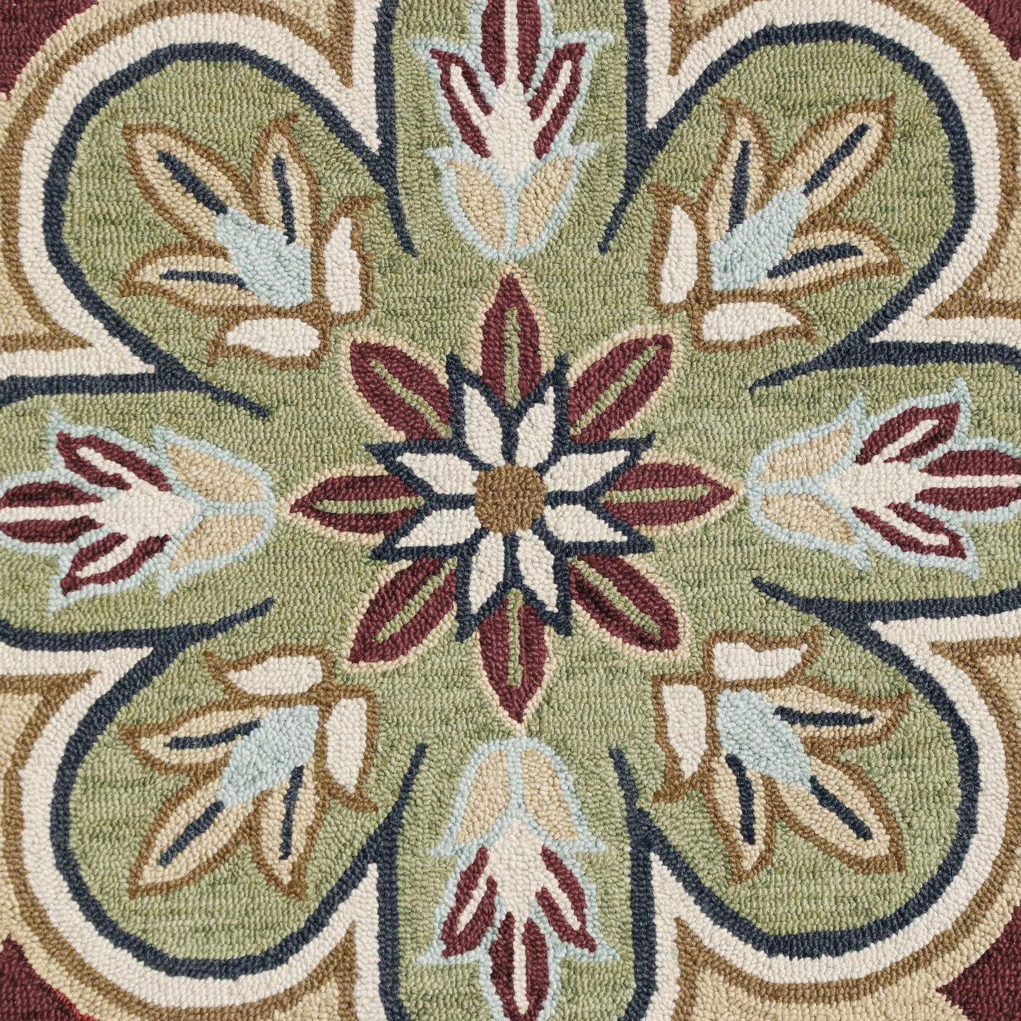 Dazzle-82268 Contemporary Hand-Tufted Red/Beige Cotton Indoor Area Rug - LR Home