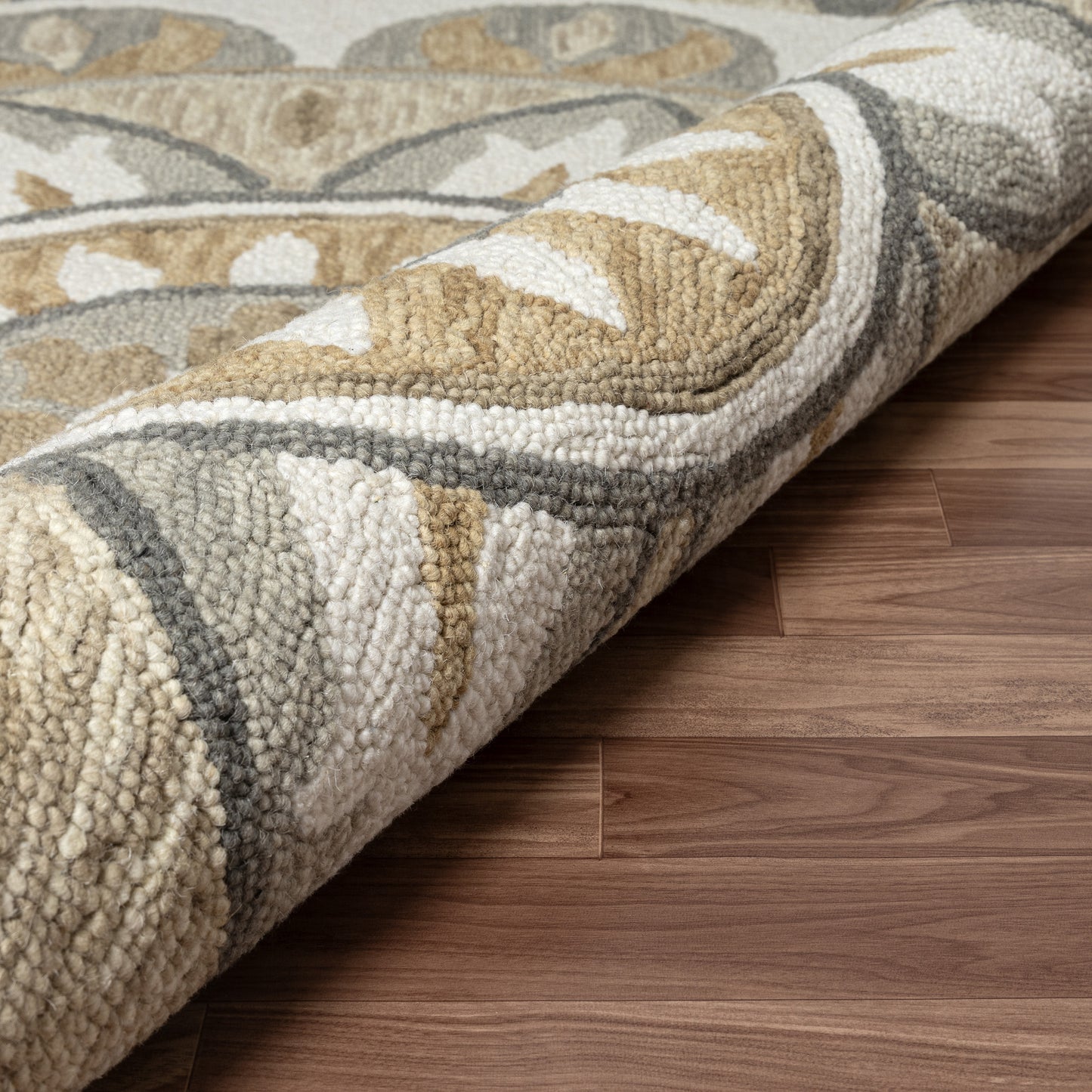 DAZZL-54085 Transitional/Casual Hand-Tufted Silver Gray/Ivory Wool Indoor Area Rugs - LR Home