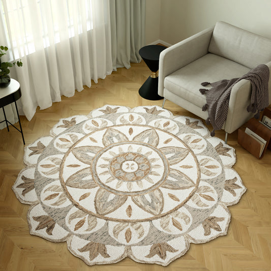 Dazzle-82737 Contemporary Hand-Tufted Ivory/Butternut Cotton Indoor Area Rug - LR Home