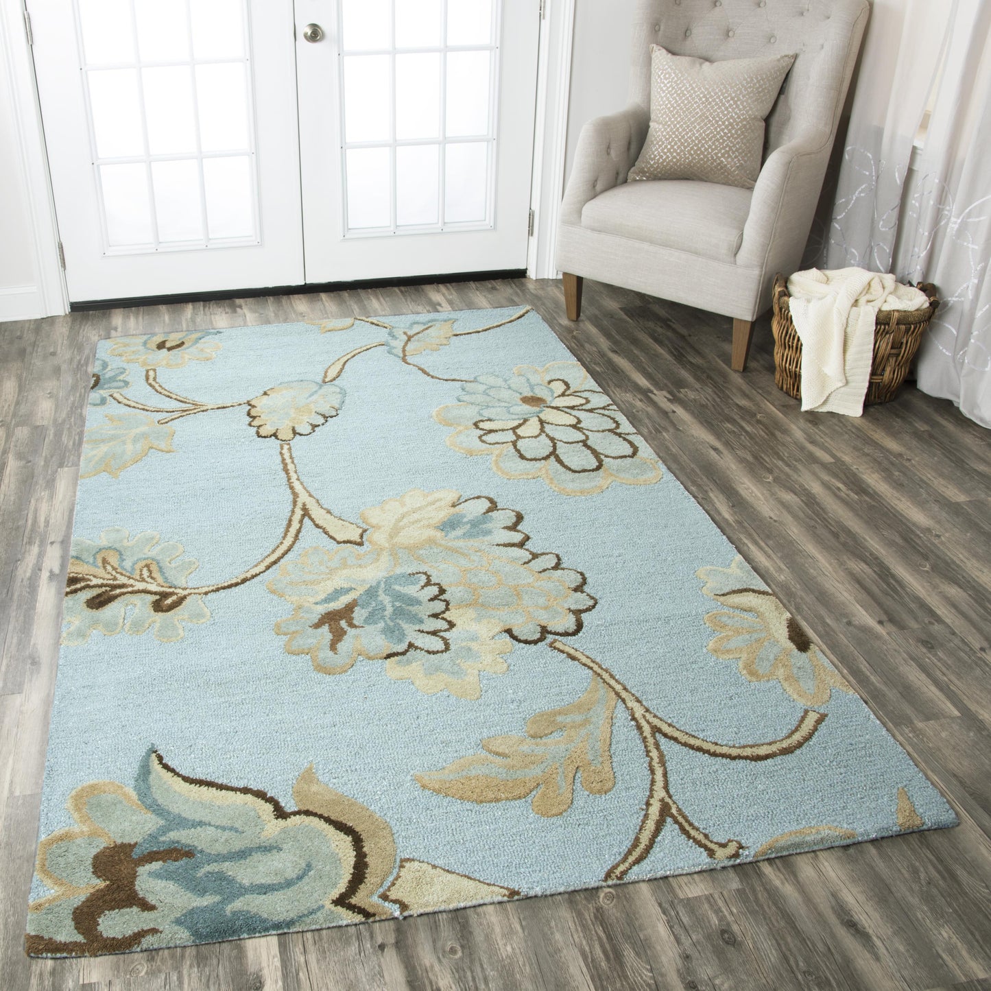 Dimensions DI1615 Light Blue Hand-Tufted Rug - Rizzy