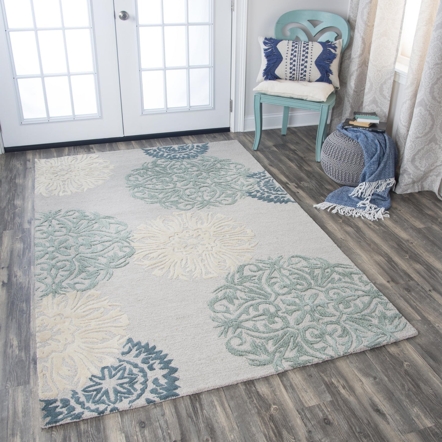Dimensions DI2241 Light Gray Hand-Tufted Rug - Rizzy