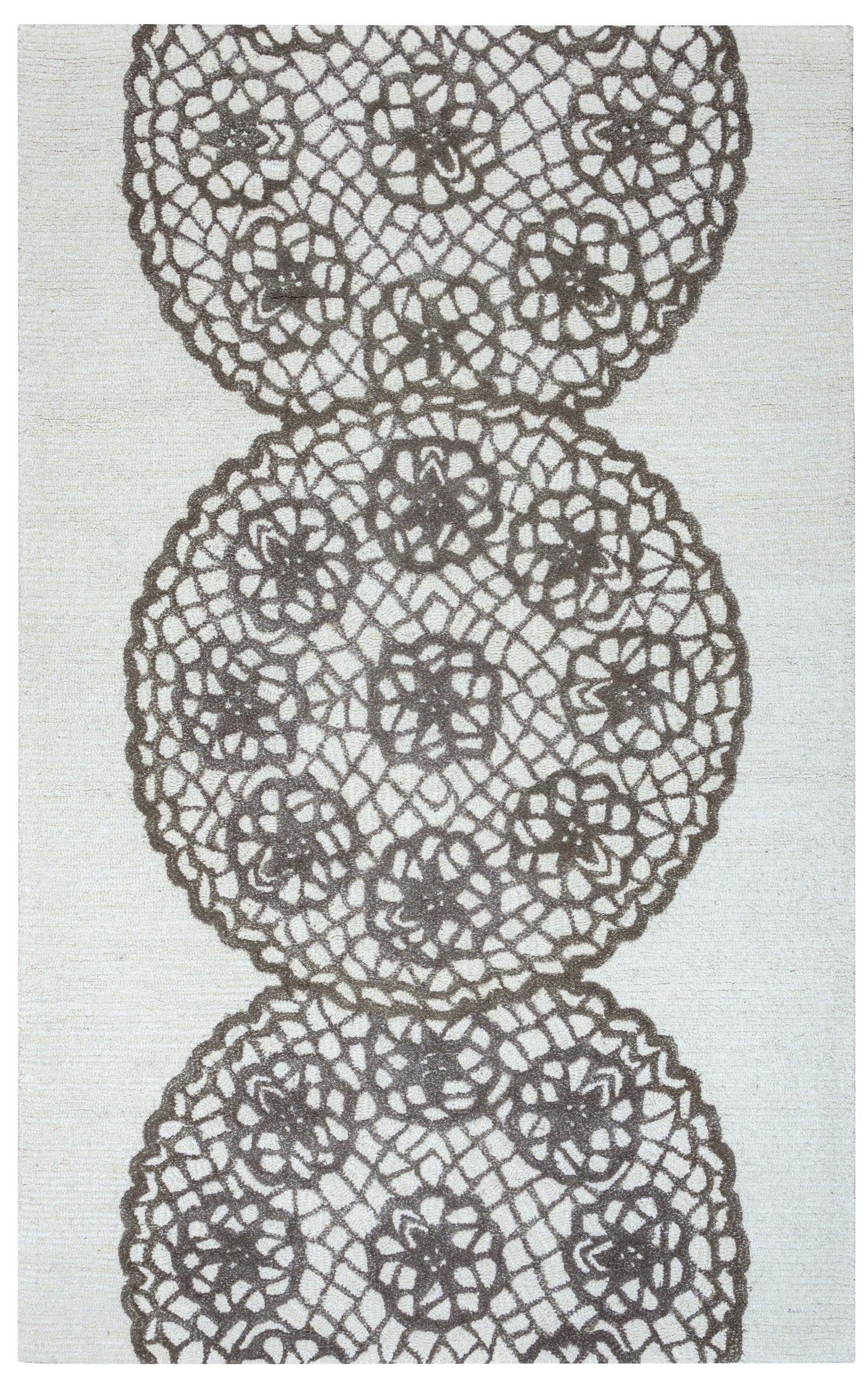 Dimensions DI2456 White/Ivory Hand-Tufted Rug - Rizzy
