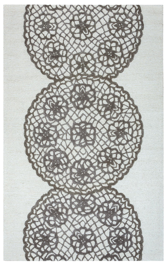 Dimensions DI2456 White/Ivory Hand-Tufted Rug - Rizzy