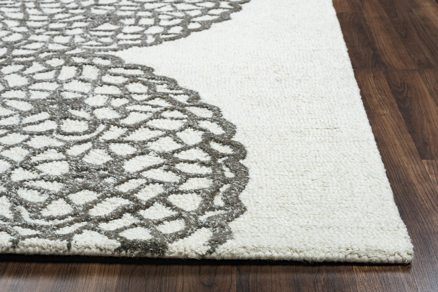 Dimensions DI2456 White/Ivory Hand-Tufted Rug - Rizzy