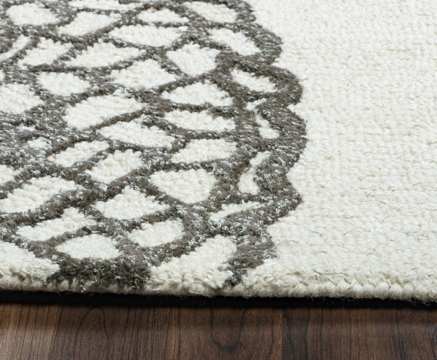 Dimensions DI2456 White/Ivory Hand-Tufted Rug - Rizzy