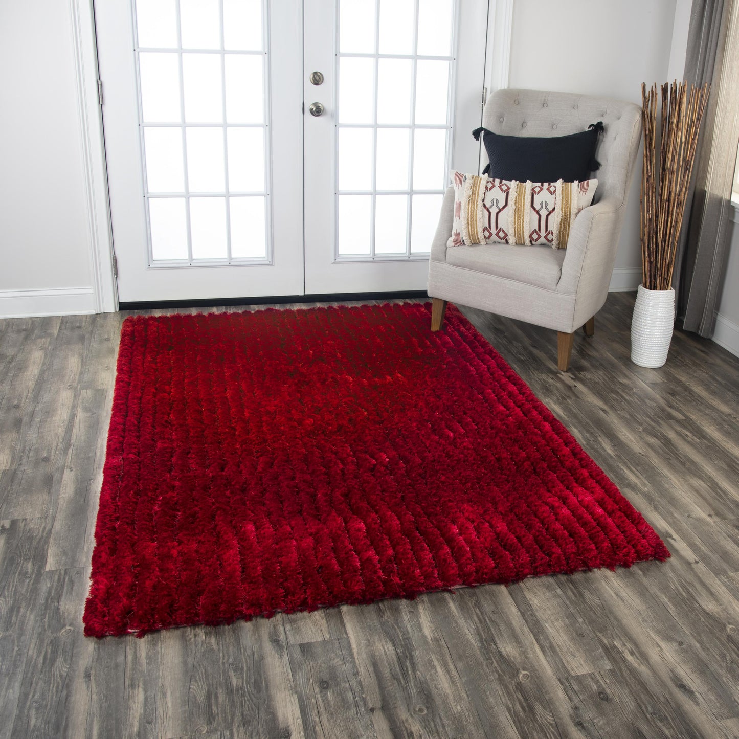 Dora DRA103 Red Hand-Tufted Rug - Rizzy