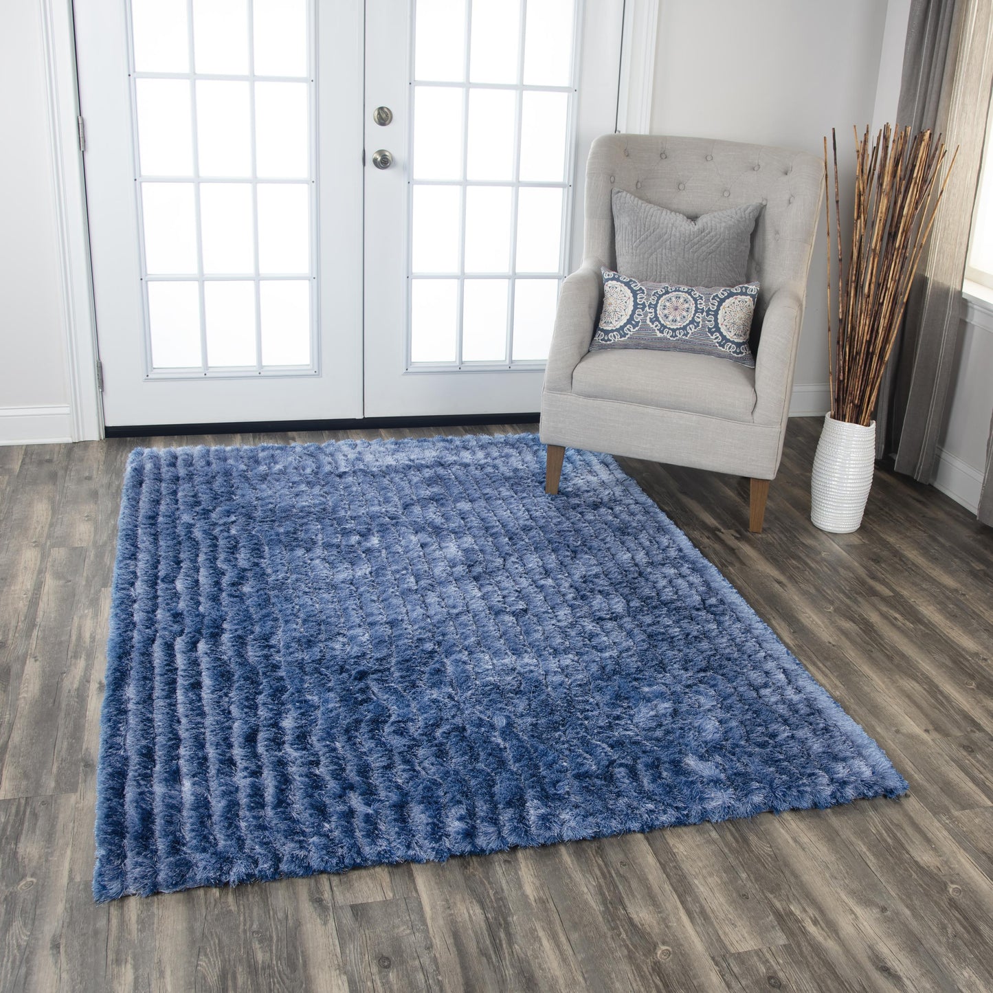 Dora DRA104 Blue Hand-Tufted Rug - Rizzy