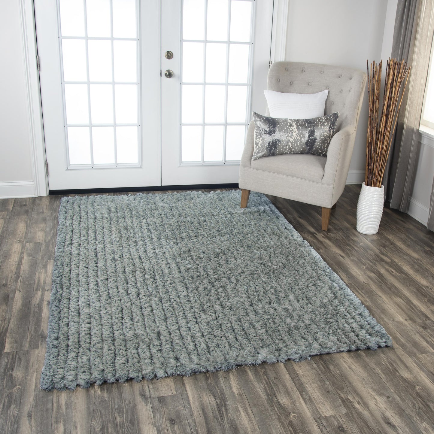 Dora DRA106 Gray Hand-Tufted Rug - Rizzy