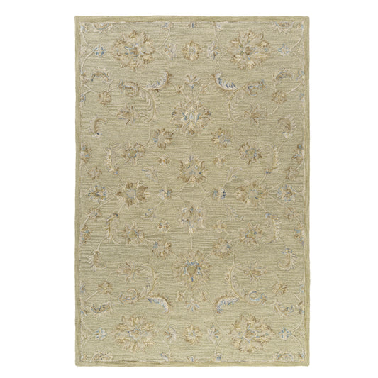 Dreamscape-82437 Traditional Hand-Tufted Tea Green/Beige Cotton Indoor Area Rug - LR Home