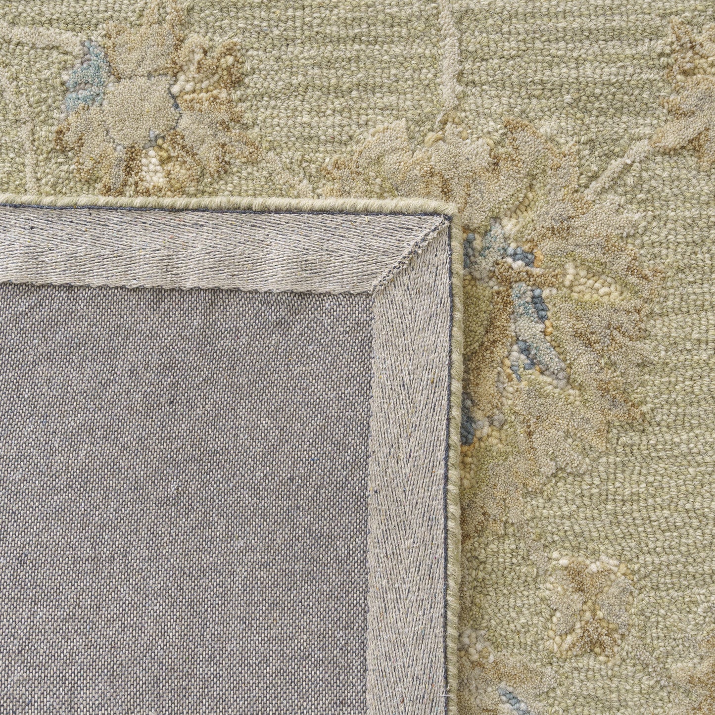 Dreamscape-82437 Traditional Hand-Tufted Tea Green/Beige Cotton Indoor Area Rug - LR Home