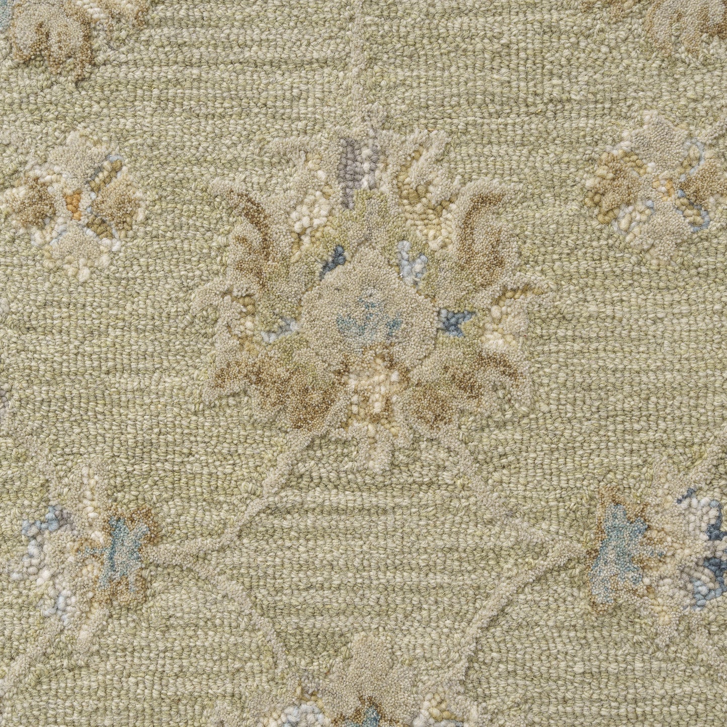 Dreamscape-82437 Traditional Hand-Tufted Tea Green/Beige Cotton Indoor Area Rug - LR Home