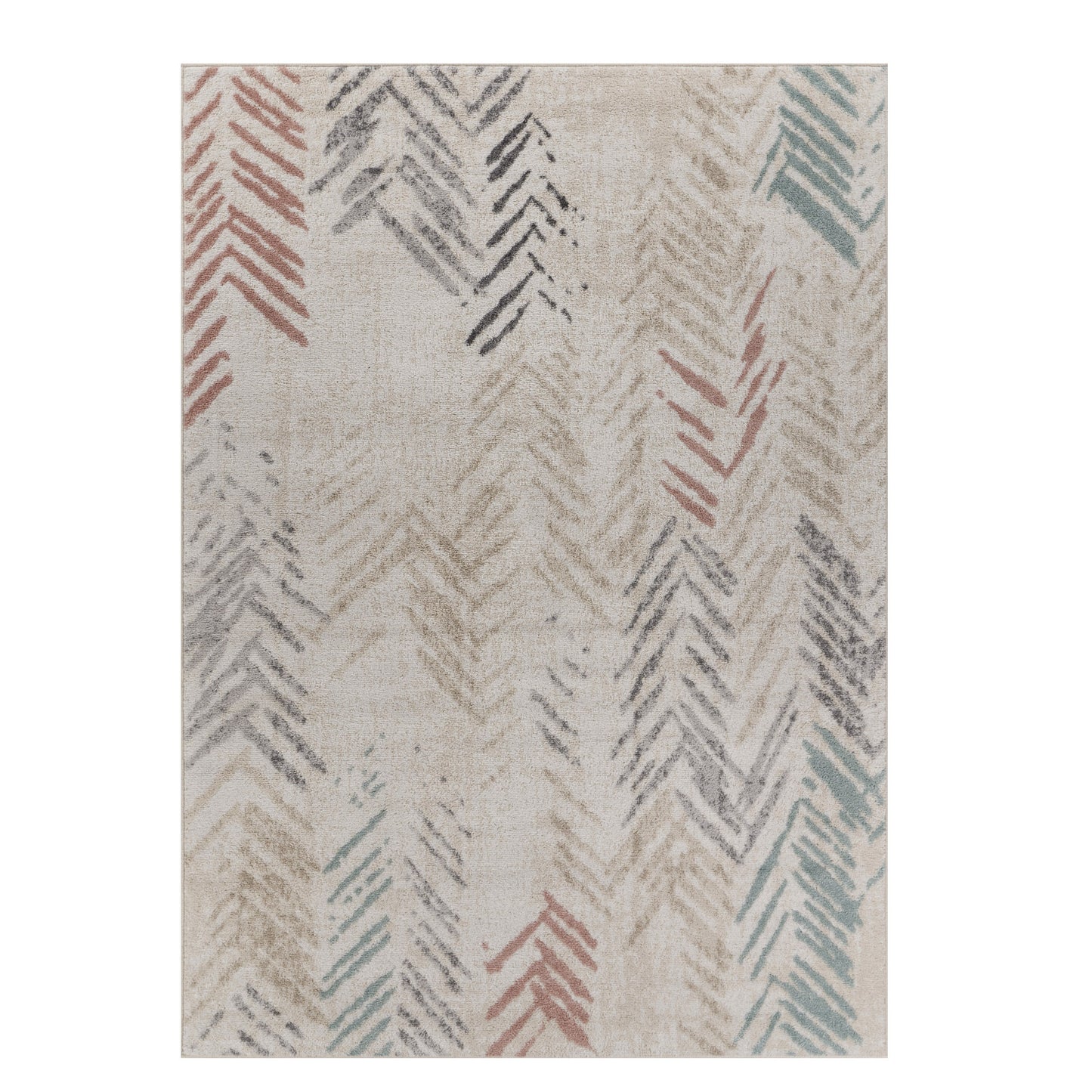 DUNEC-81661 Bohemian/Eclectic Machine Made Ivory/Beige/Pink/Teal/Gray  Polypropylene Indoor Area Rugs - LR Home