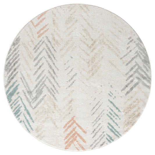 Ox Bay Ivory/Multicolor Eclectic Arrows Indoor Area Rug - Silo view