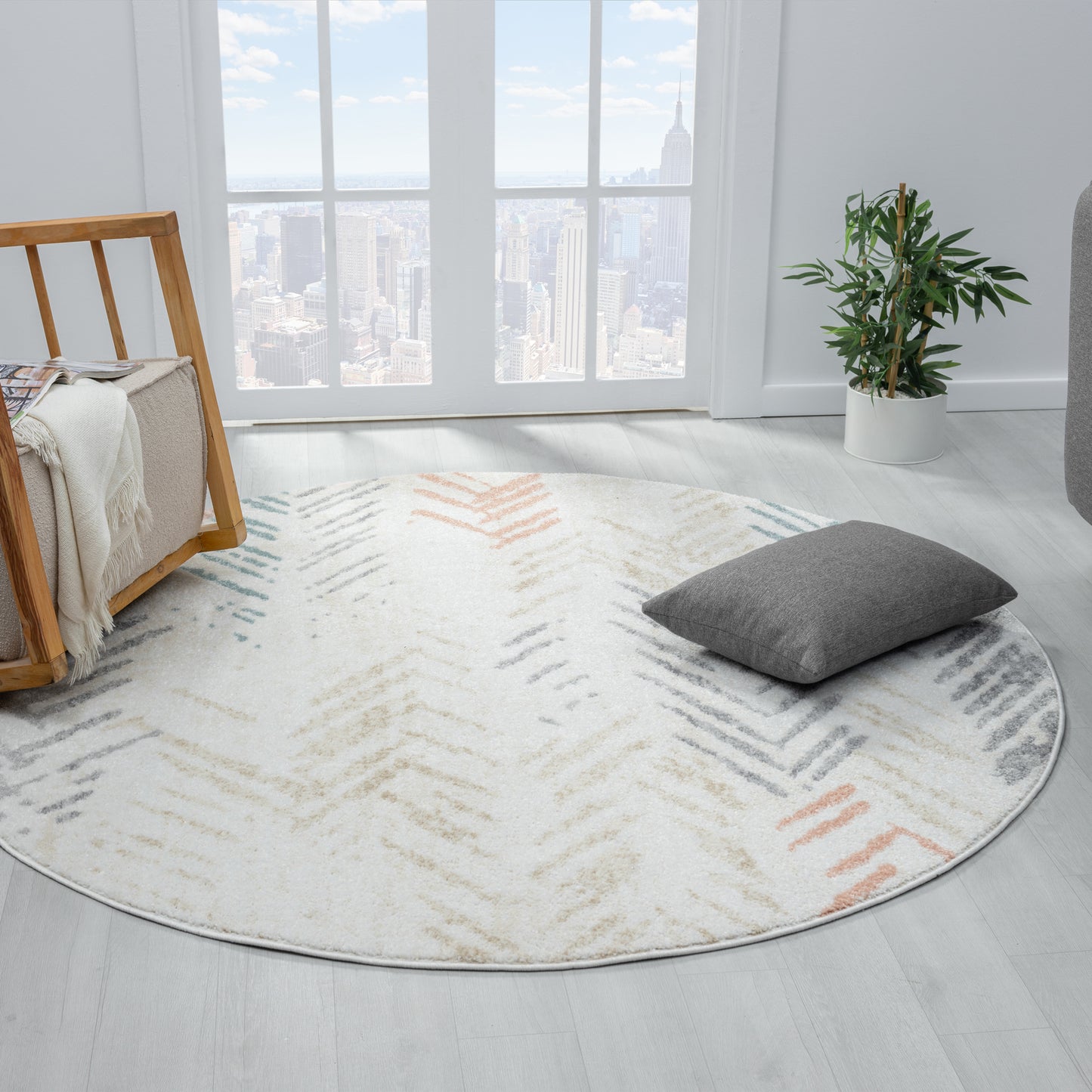 DUNEC-81661 Bohemian/Eclectic Machine Made Ivory/Beige/Pink/Teal/Gray  Polypropylene Indoor Area Rugs - LR Home