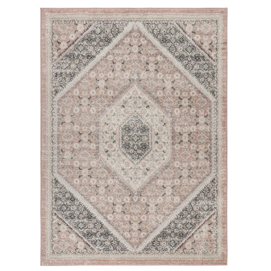 Ox Bay Blush/Cream Oriental Floral Medallion Indoor Area Rug - Silo view