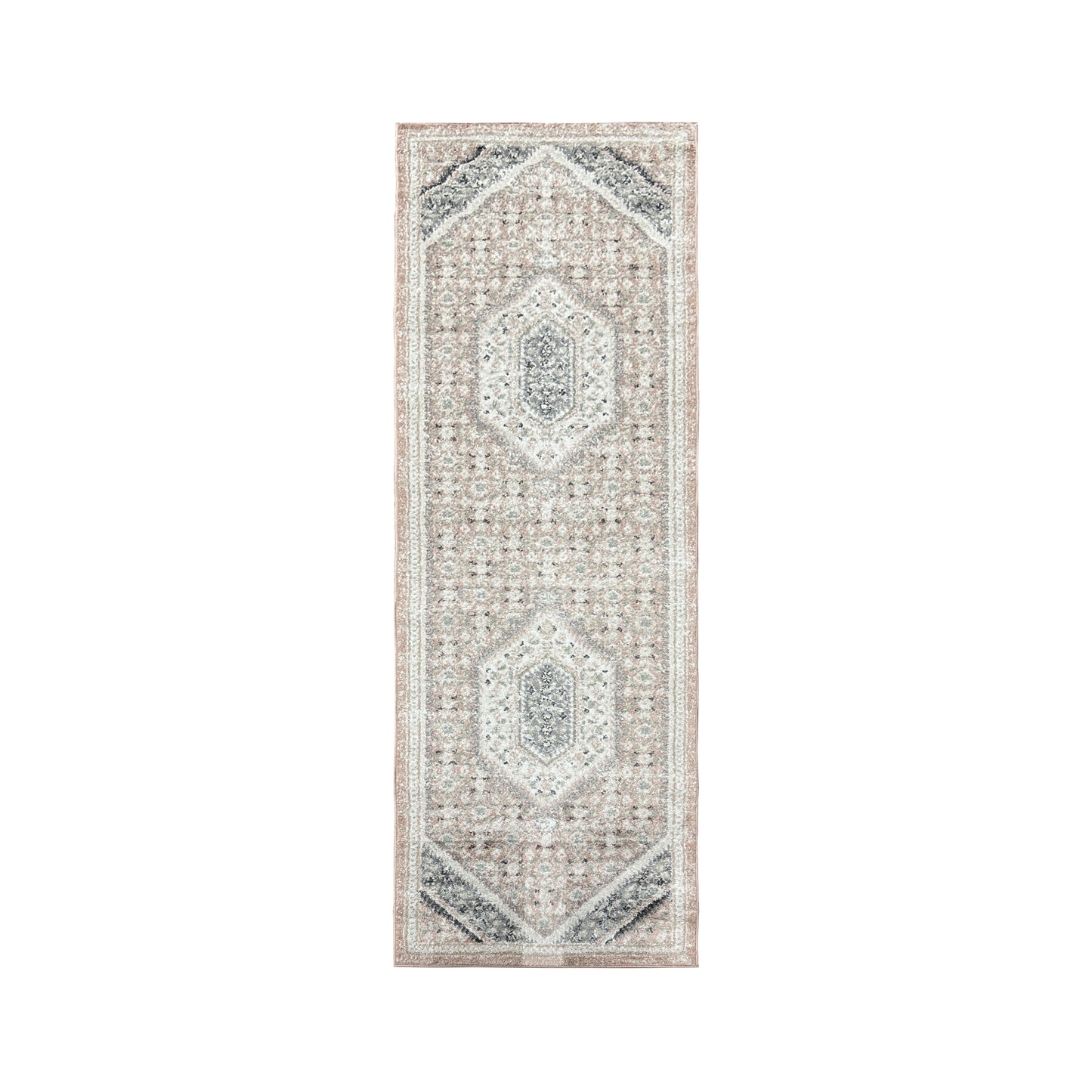 DUNEC-81667 Classic/Traditional Machine Made Blush/Ivory/Gray Polypropylene Indoor Area Rugs - LR Home