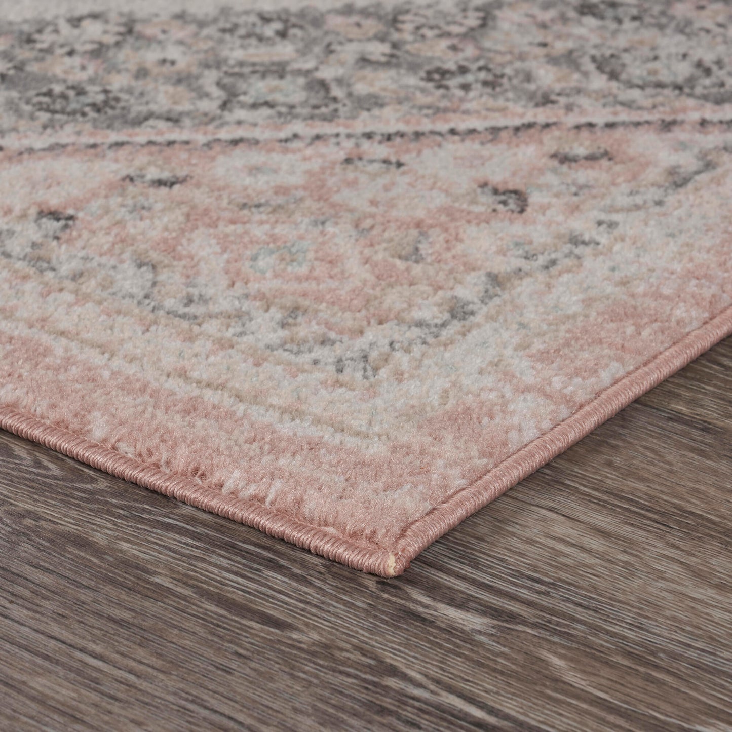 DUNEC-81667 Classic/Traditional Machine Made Blush/Ivory/Gray Polypropylene Indoor Area Rugs - LR Home