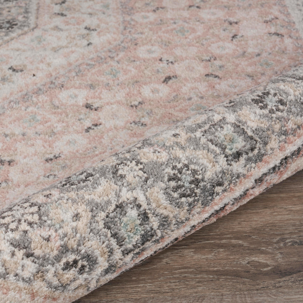 Ox Bay Blush/Cream Oriental Floral Medallion Indoor Area Rug - close-up detail