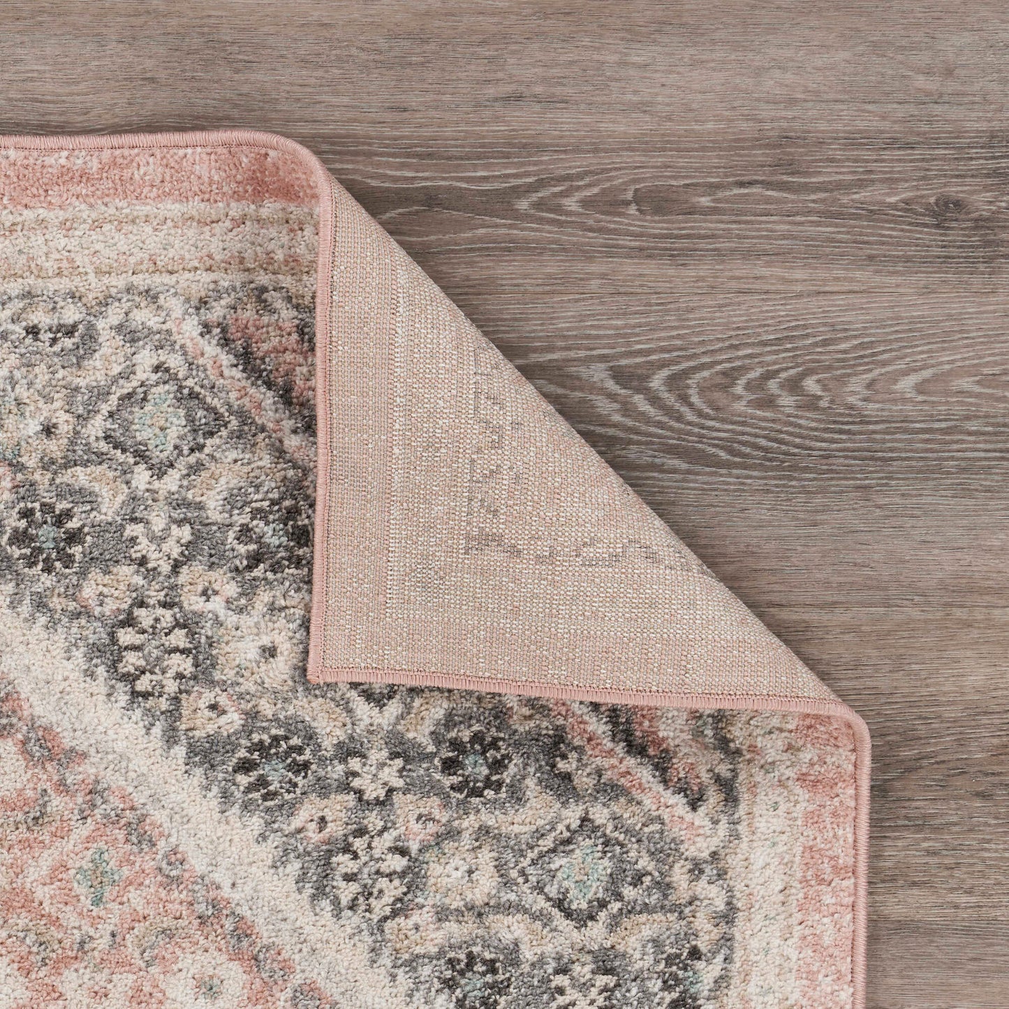 DUNEC-81667 Classic/Traditional Machine Made Blush/Ivory/Gray Polypropylene Indoor Area Rugs - LR Home