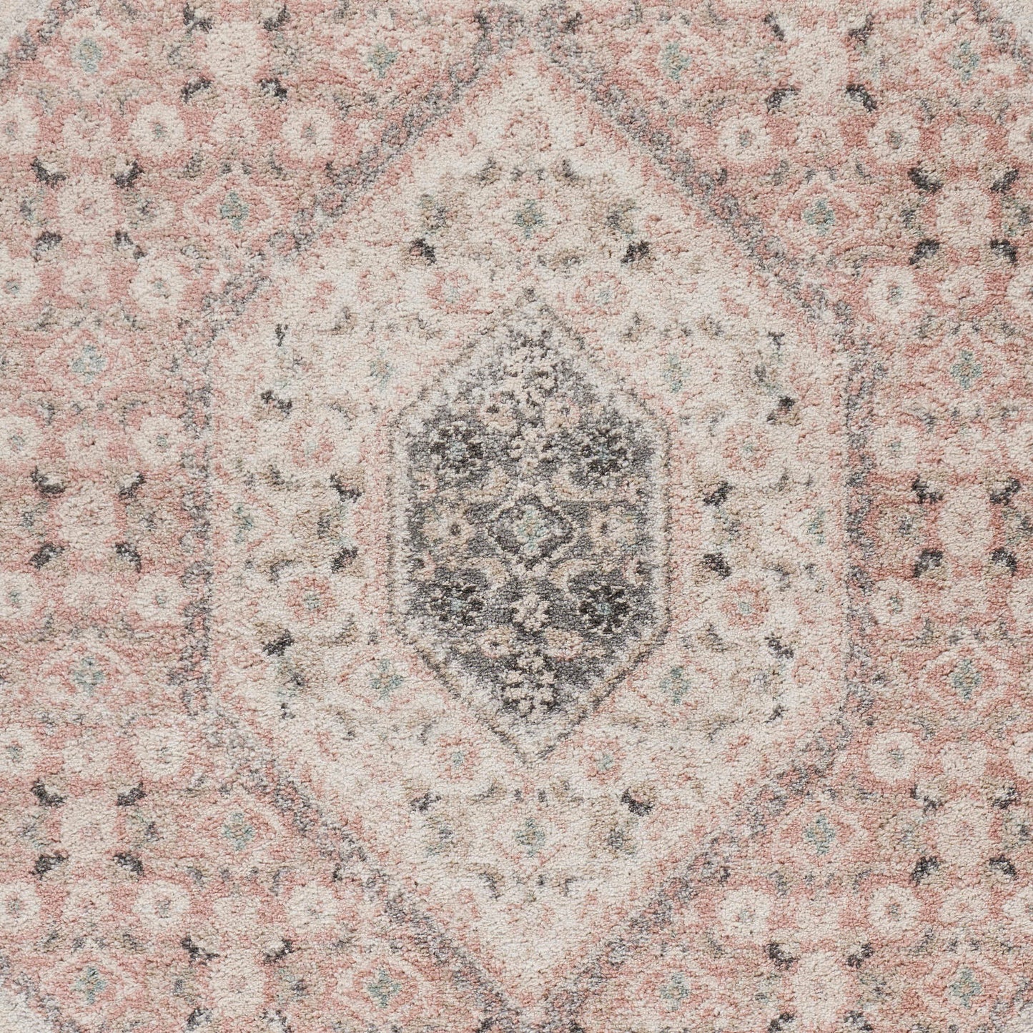 DUNEC-81667 Classic/Traditional Machine Made Blush/Ivory/Gray Polypropylene Indoor Area Rugs - LR Home