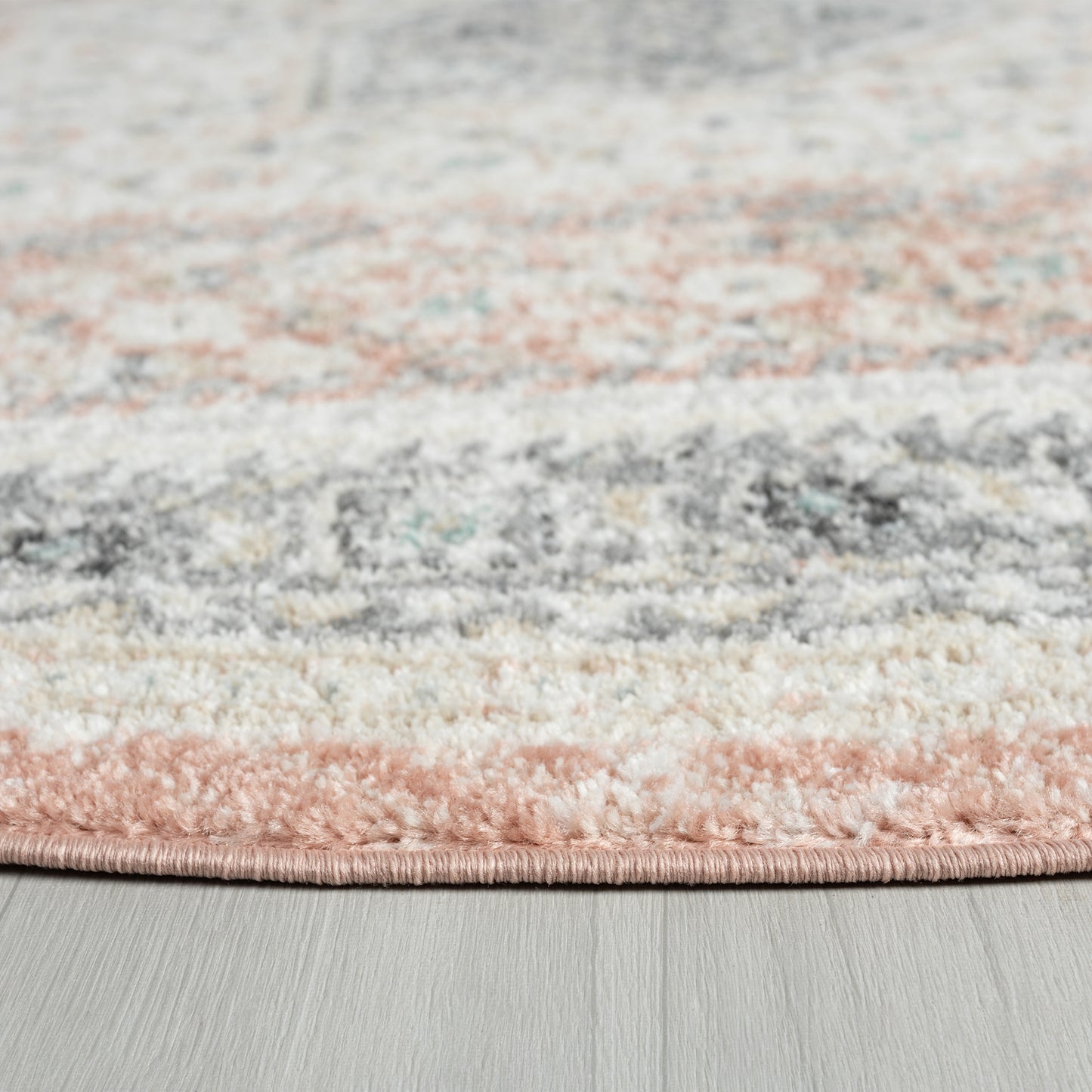 Dune-81668 Traditional Power-Loomed Blush/Ivory/Gray Jute Indoor Area Rug - LR Home