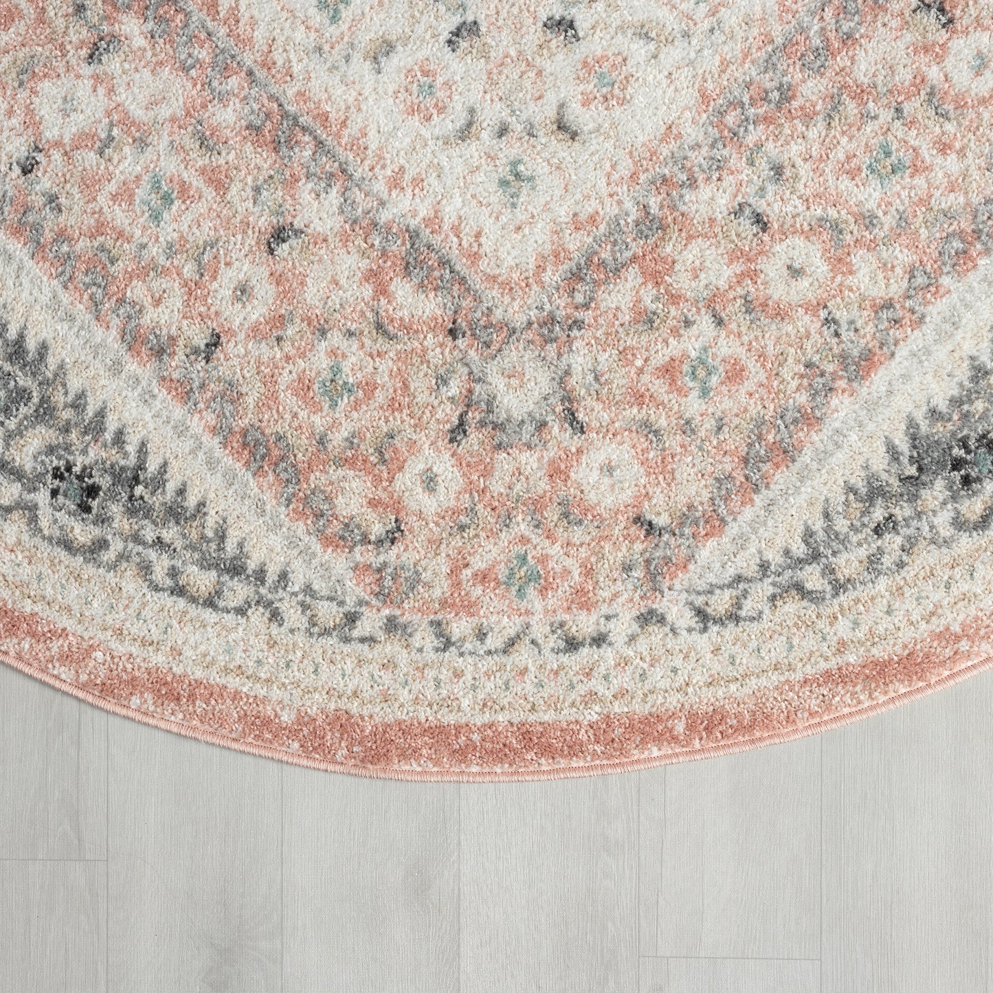 DUNEC-81667 Classic/Traditional Machine Made Blush/Ivory/Gray Polypropylene Indoor Area Rugs - LR Home