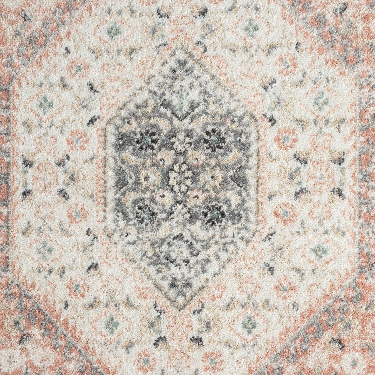 DUNEC-81667 Classic/Traditional Machine Made Blush/Ivory/Gray Polypropylene Indoor Area Rugs - LR Home