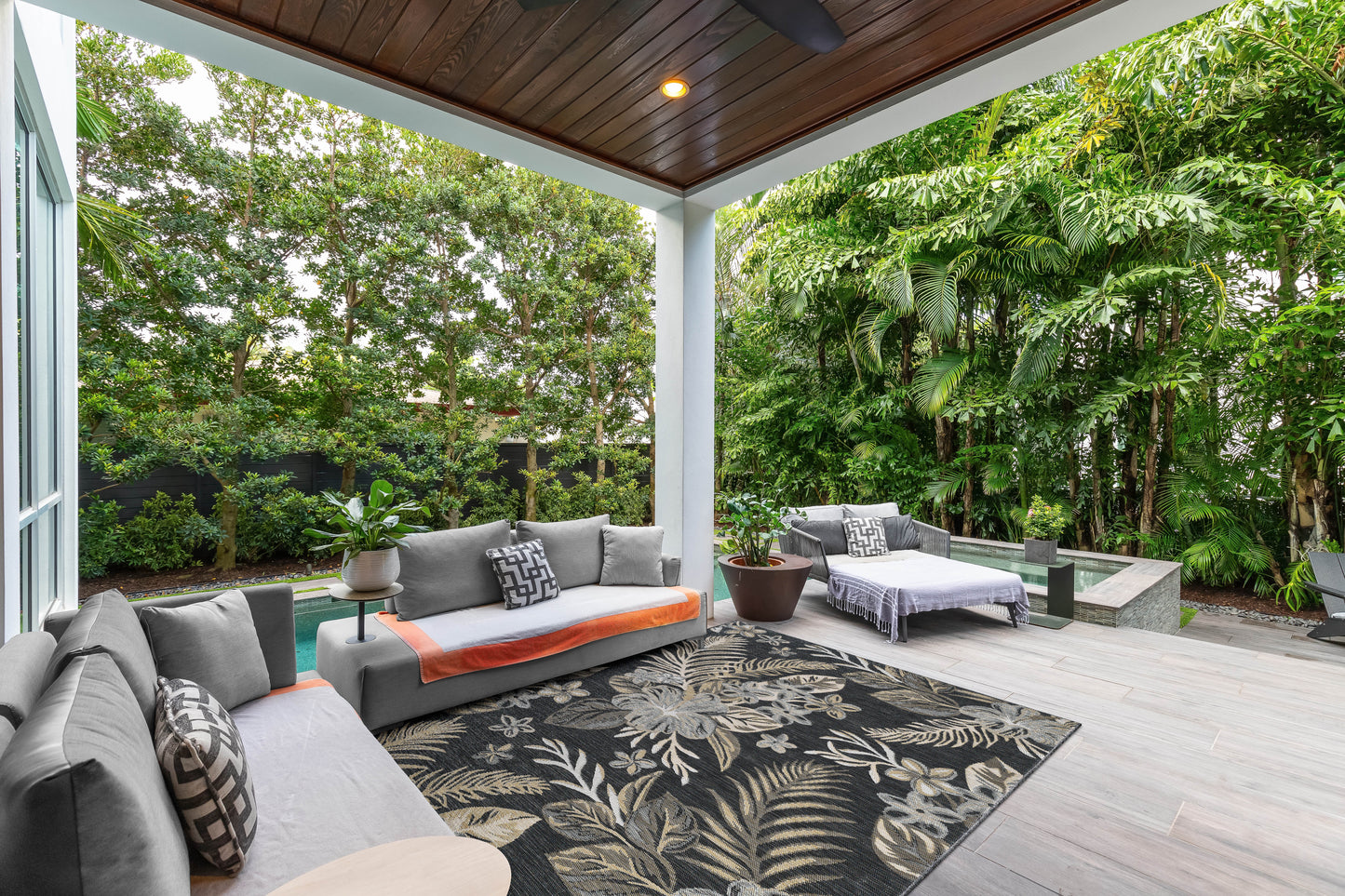 Dahlia 1402 Blue Mosaic Machine Woven Performance Area Rug - KAS