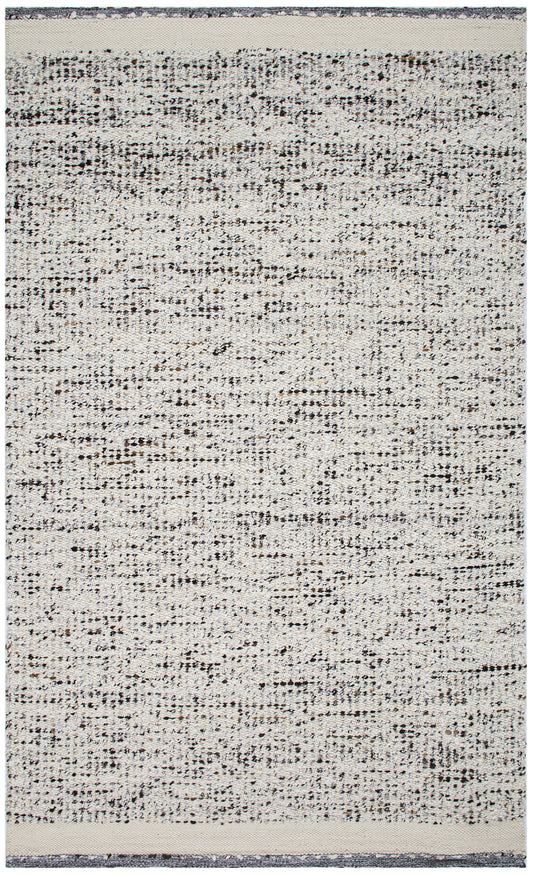 Darcy 2502 Ivory Charcoal Hand Knotted Performance Area Rug - KAS