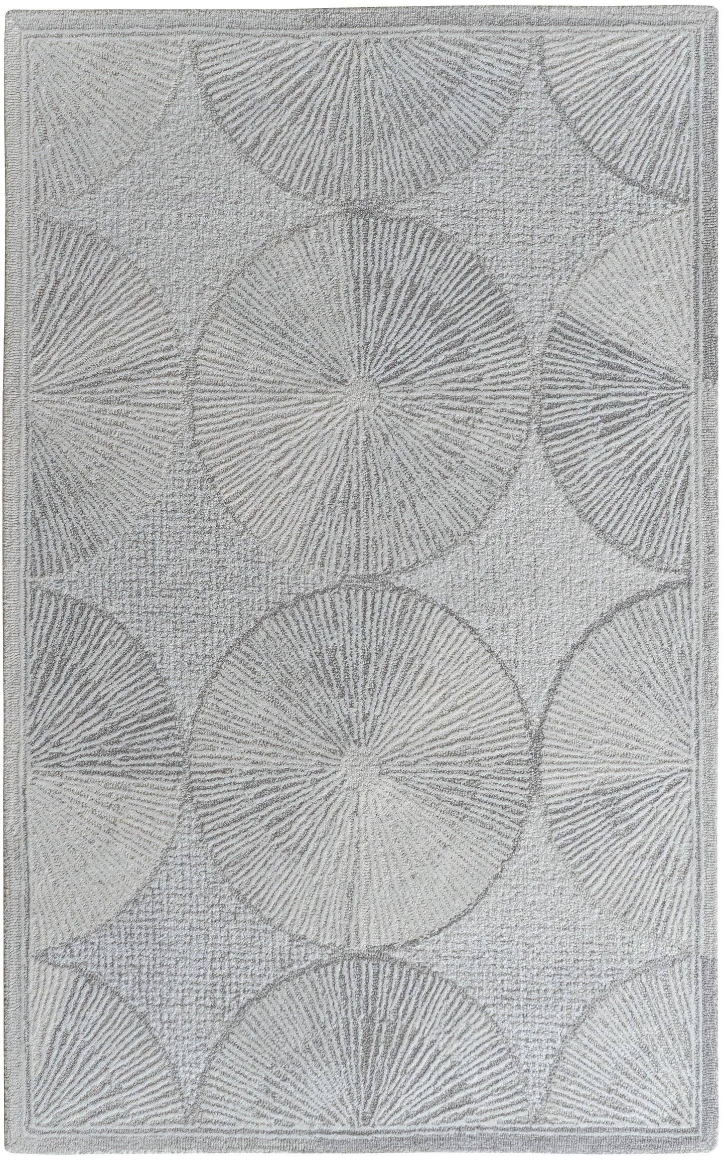 Denali 2911 Ivory/Grey Pinwheels HandtuftedArea Rug - KAS