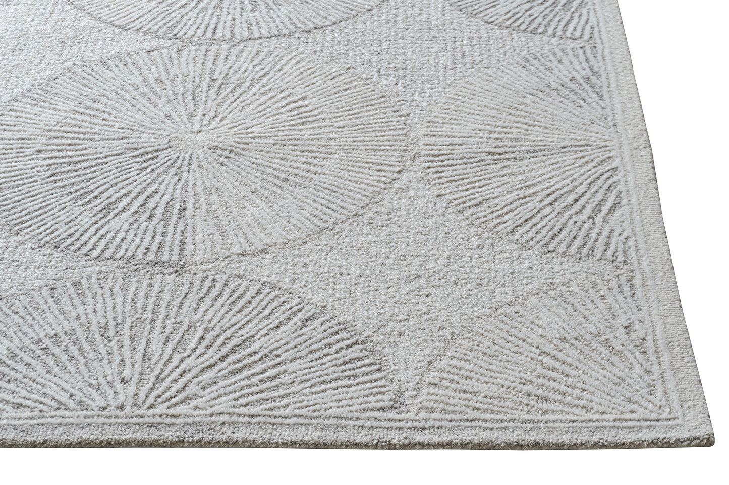 Denali 2911 Ivory/Grey Pinwheels HandtuftedArea Rug - KAS
