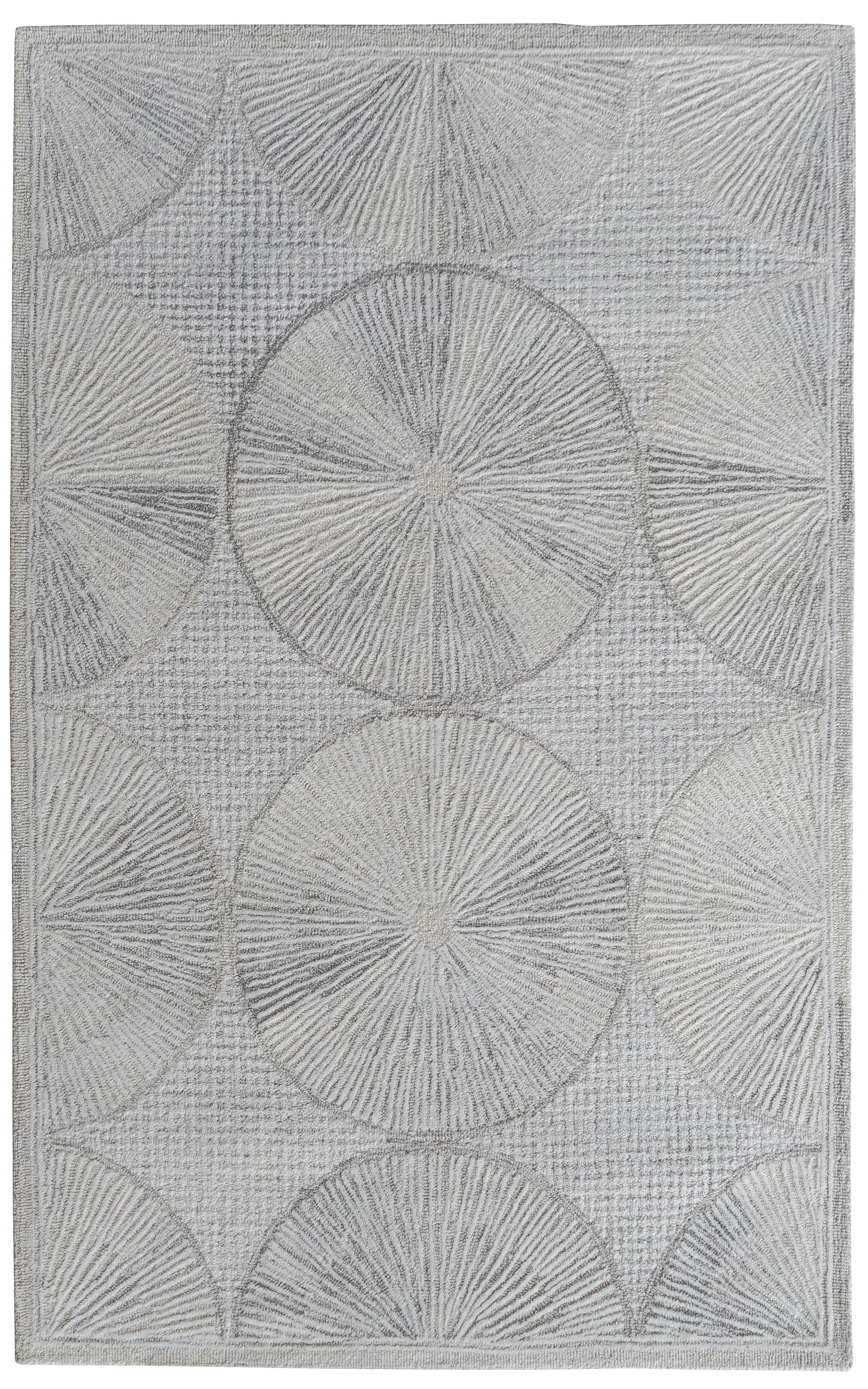 Denali 2911 Ivory/Grey Pinwheels HandtuftedArea Rug - KAS
