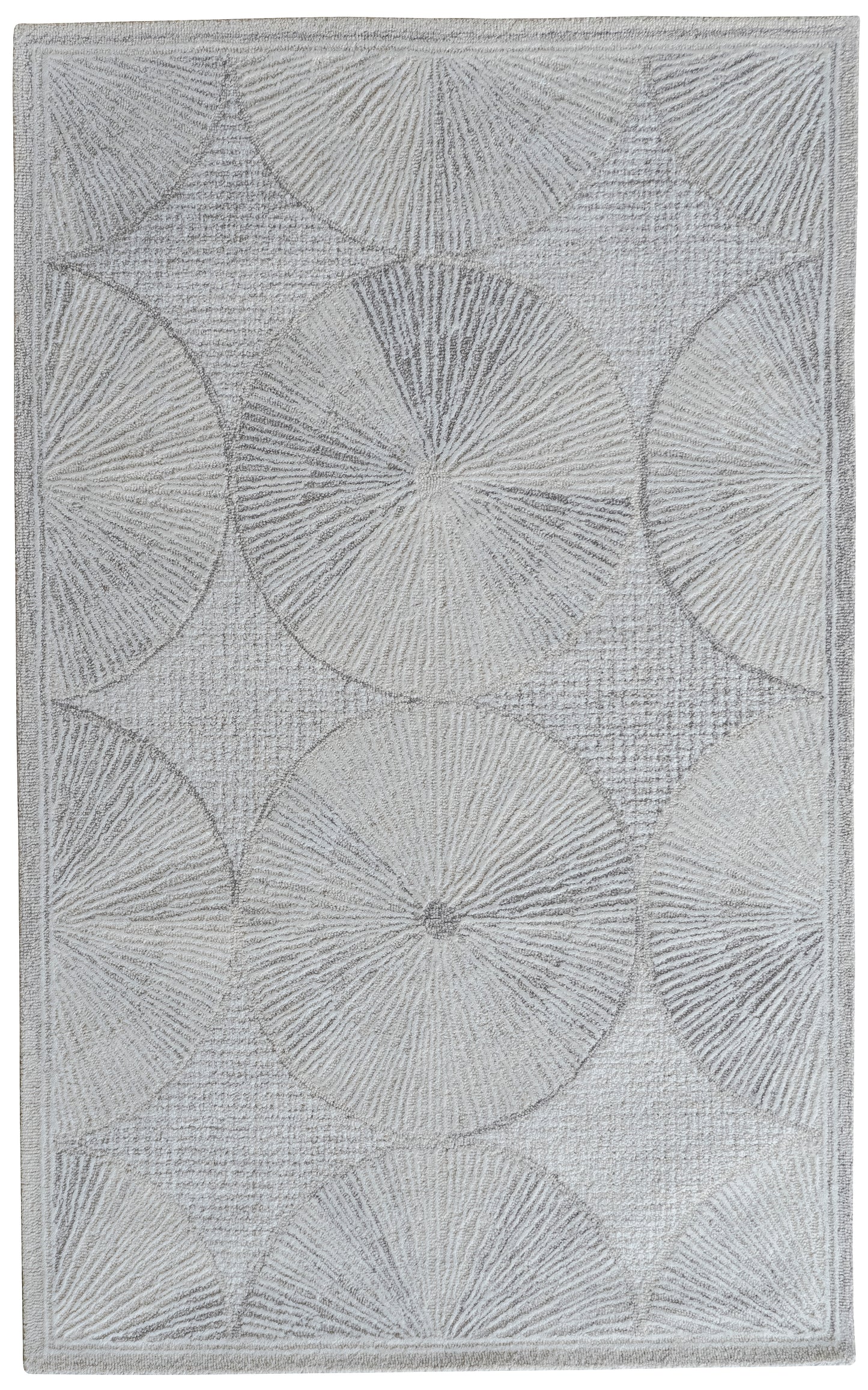 Denali 2911 Ivory/Grey Pinwheels HandtuftedArea Rug - KAS