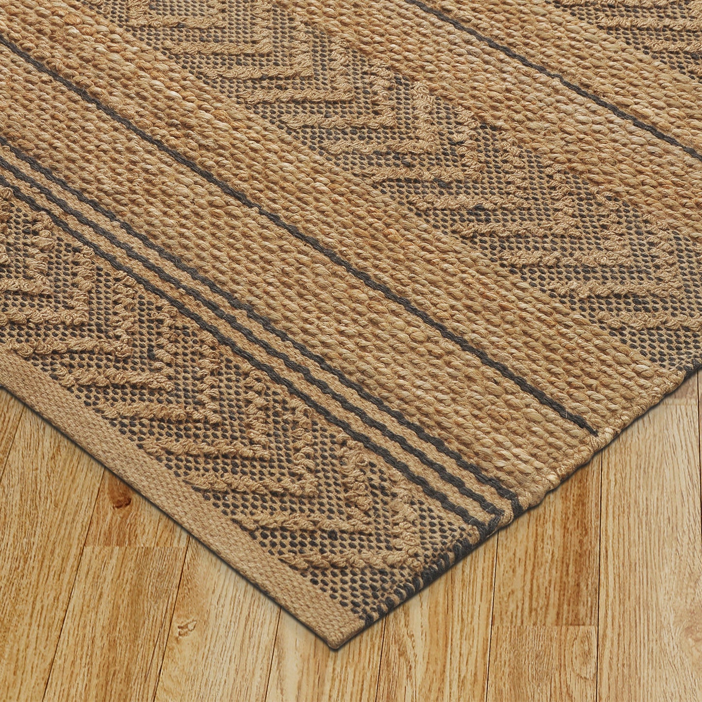 Earth-81893 Farmhouse Hand-Woven Tan/Gray Cotton Indoor Area Rug - LR Home